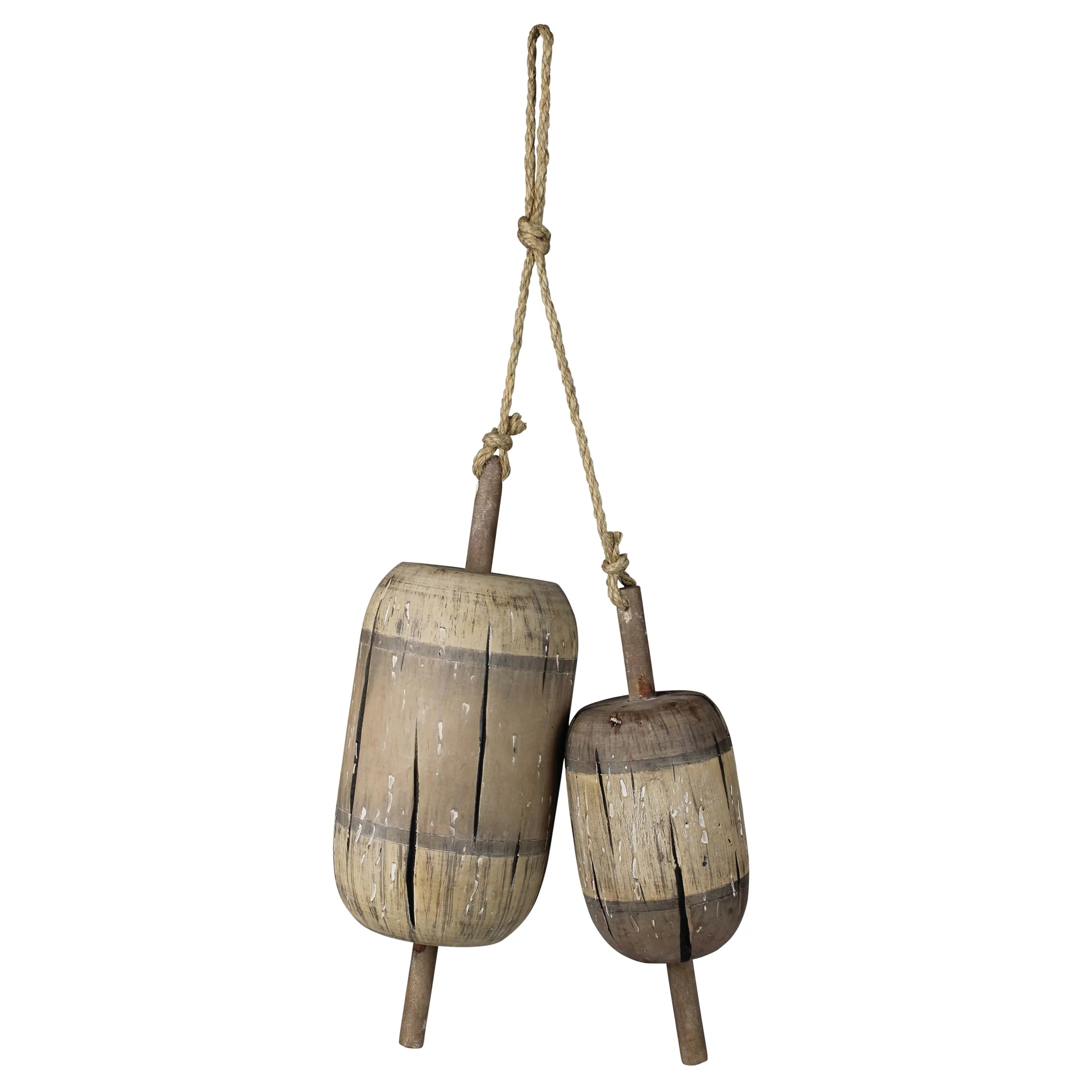 Decorative Bobbers, Wood Set Of 2 By HomArt - Image 2