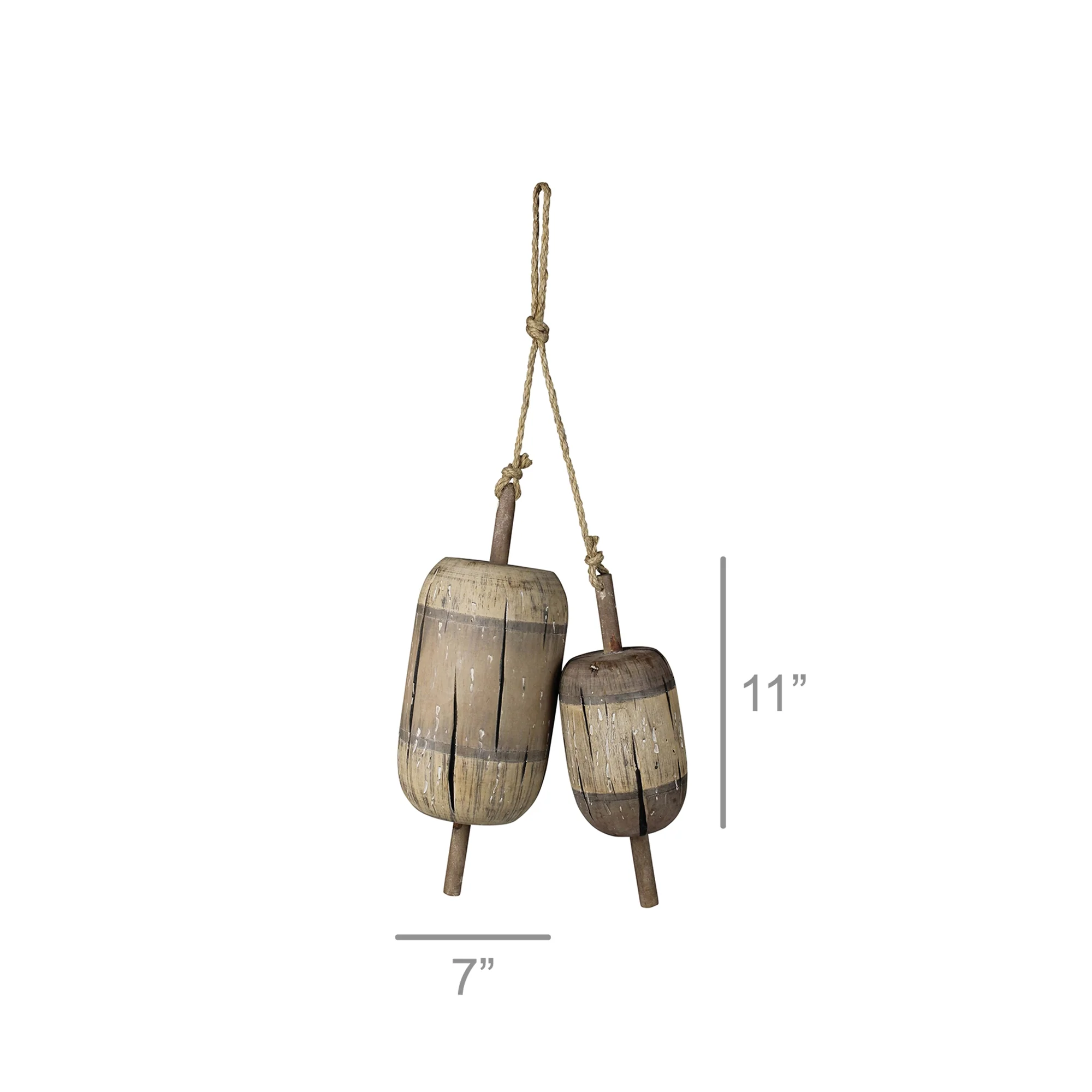 Decorative Bobbers, Wood Set Of 2 By HomArt - Image 3
