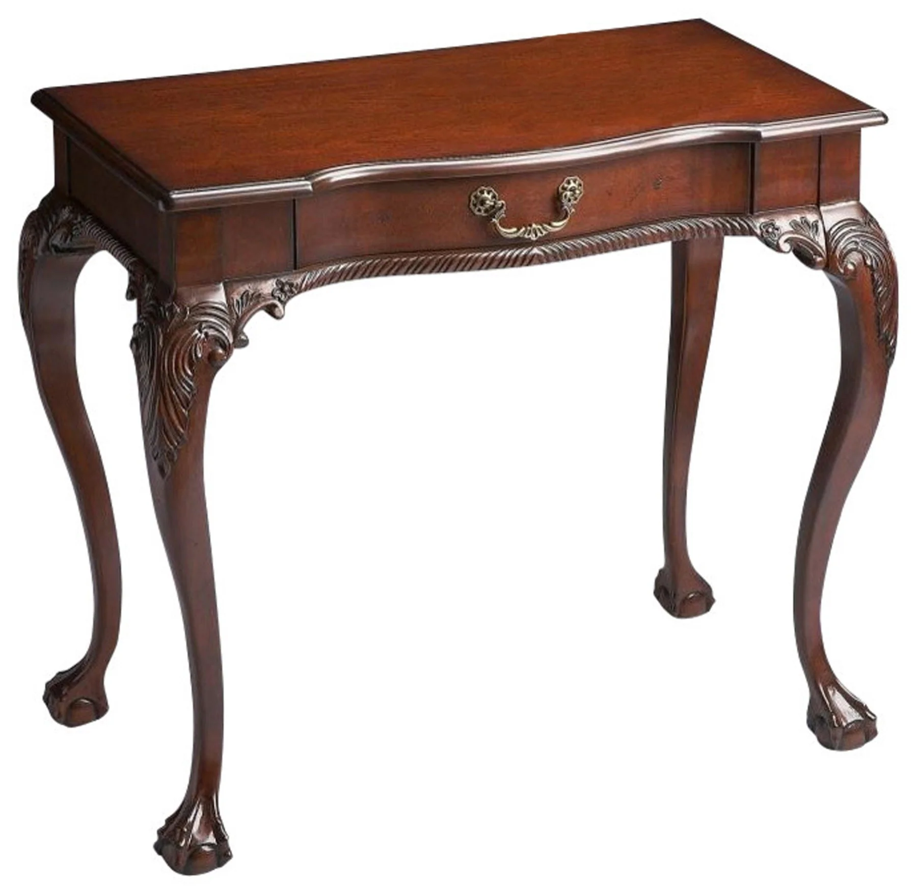 Deep Cherry Writing Desk By Homeroots - Image 3