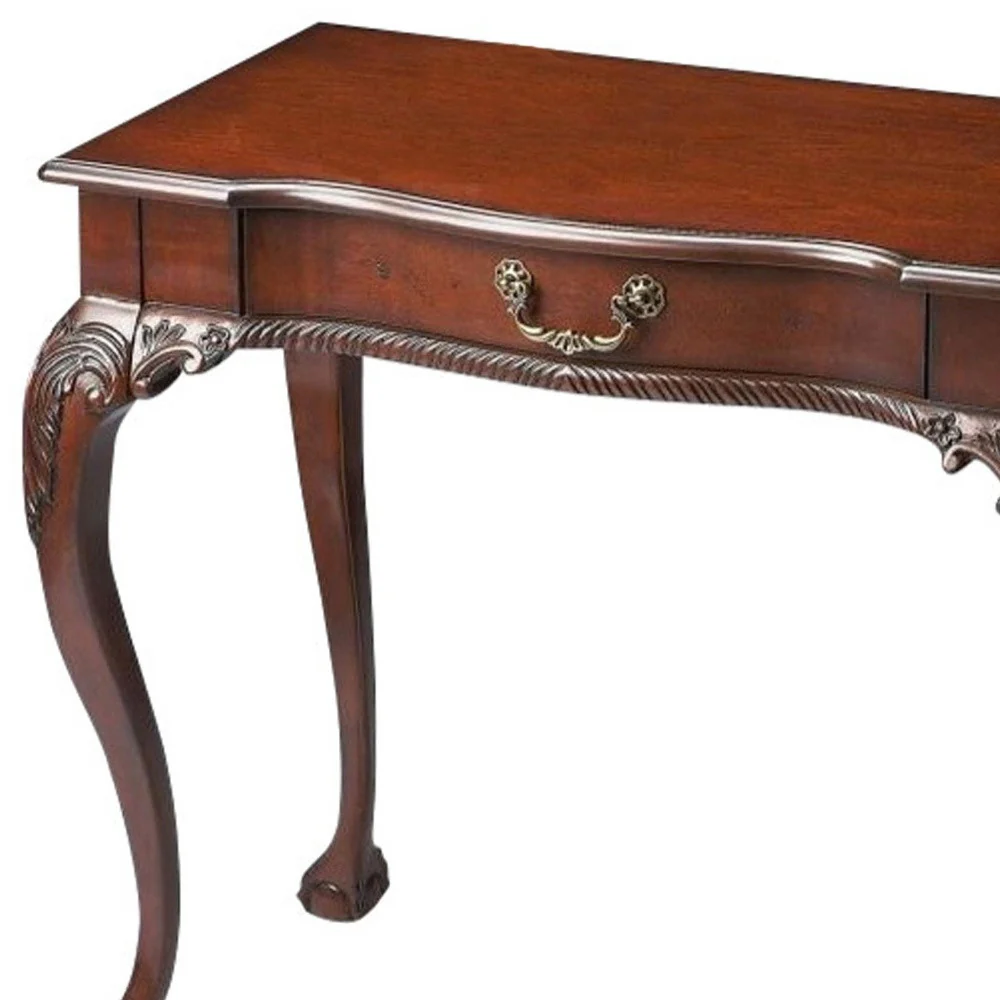 Deep Cherry Writing Desk By Homeroots - Image 5