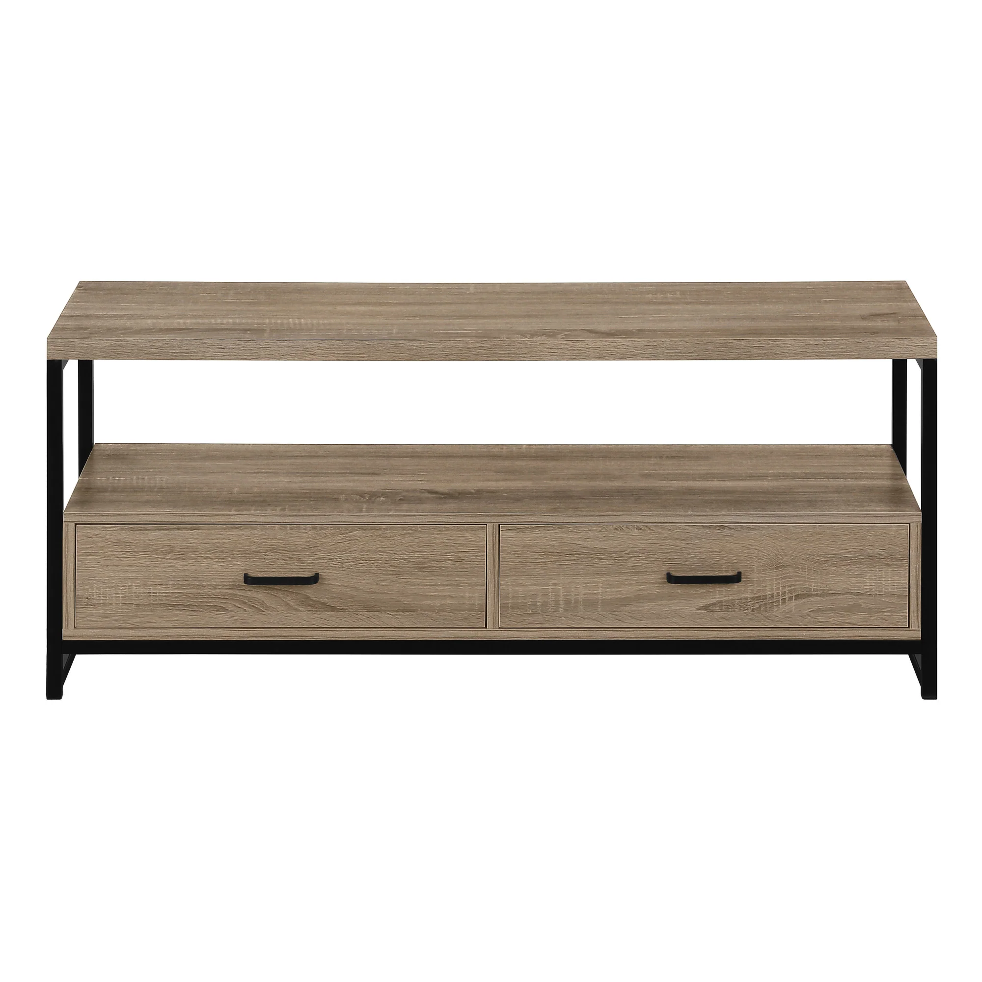 Deep Taupe Cabinet Enclosed Storage TV Stand By Homeroots - Image 2