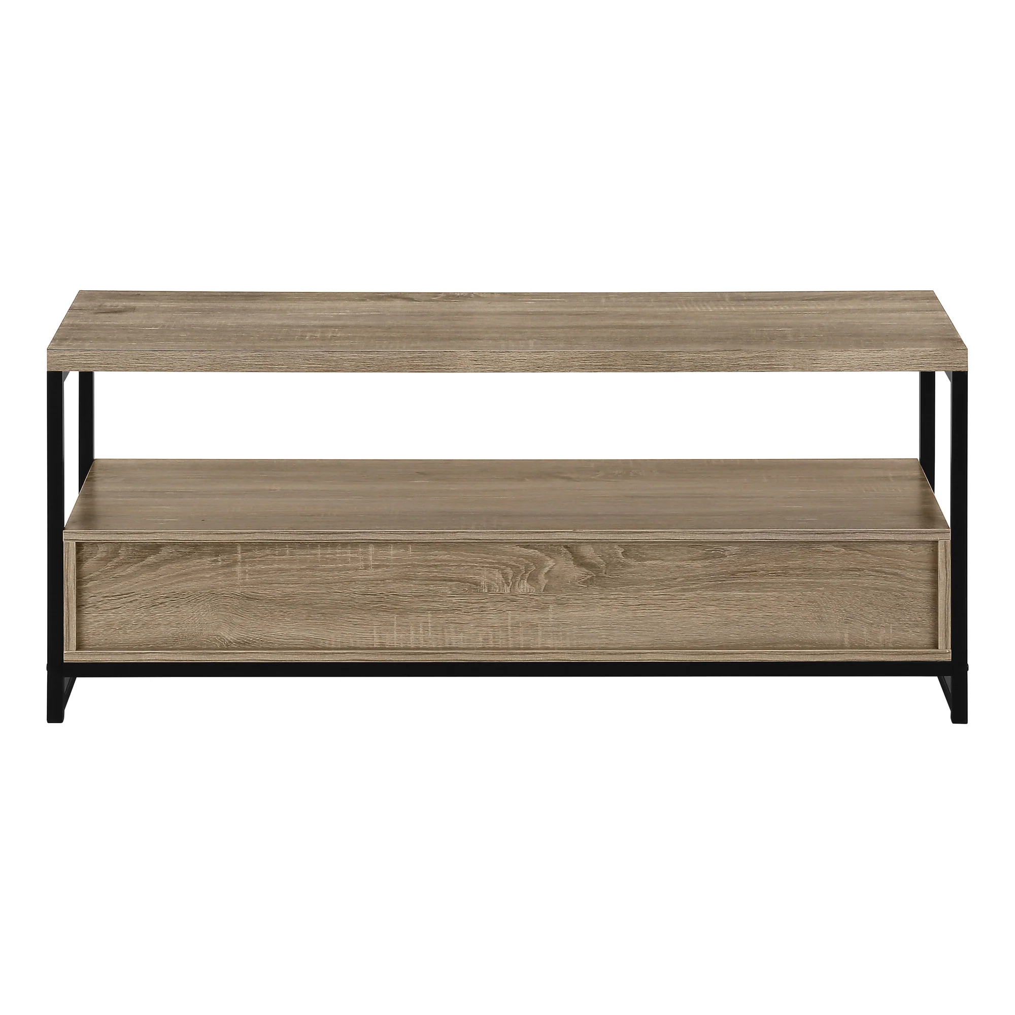 Deep Taupe Cabinet Enclosed Storage TV Stand By Homeroots - Image 5