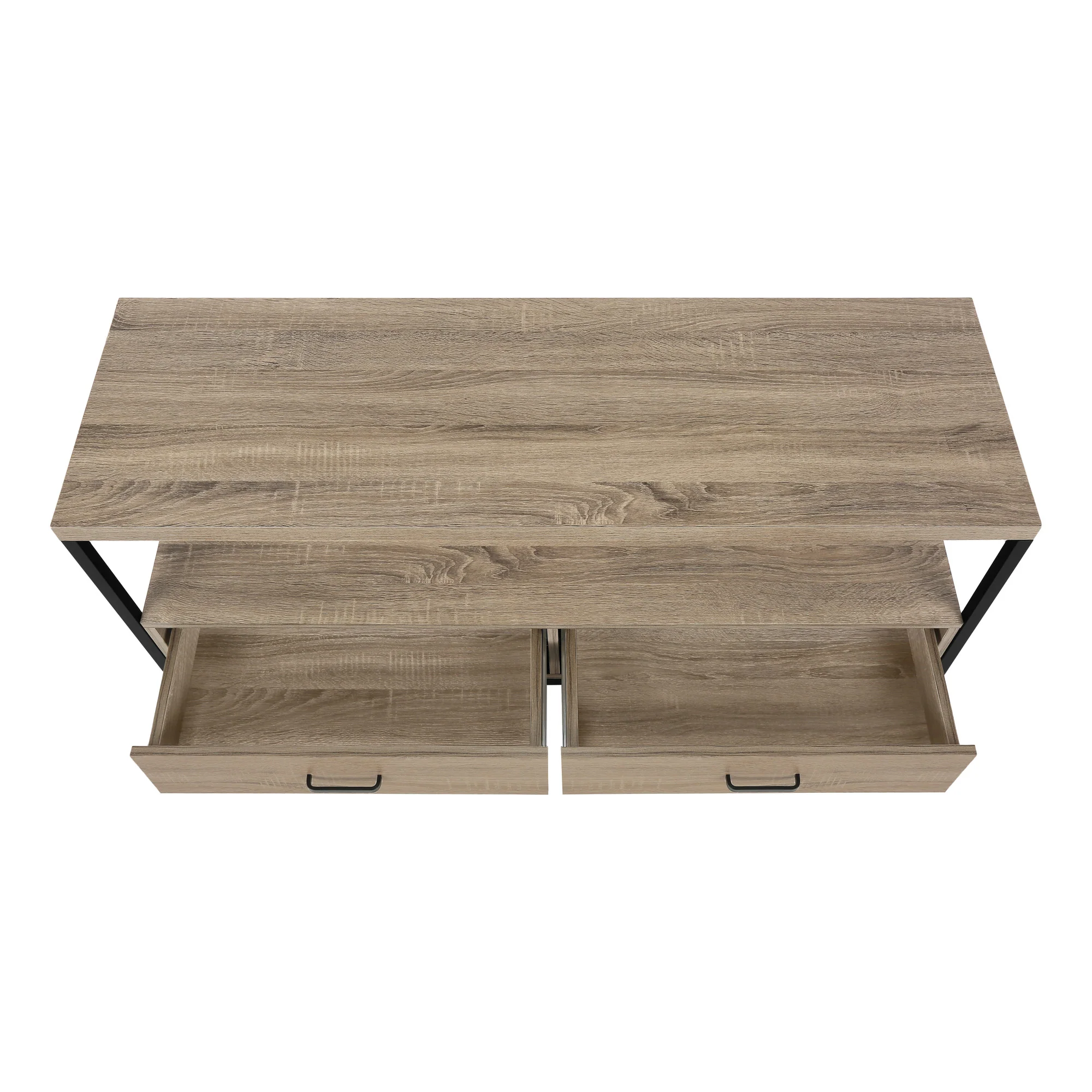 Deep Taupe Cabinet Enclosed Storage TV Stand By Homeroots - Image 6