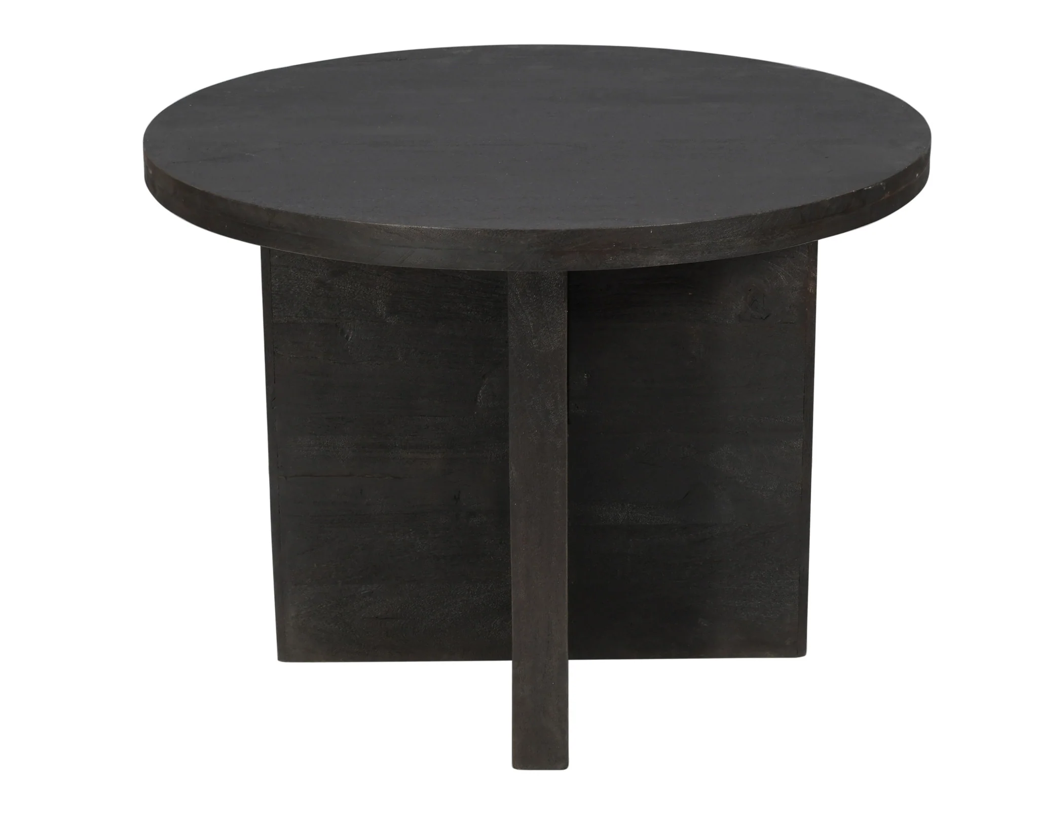 Deep Taupe Rounded Solid Wood Pedestal Base Dining Table By Homeroots - Image 2