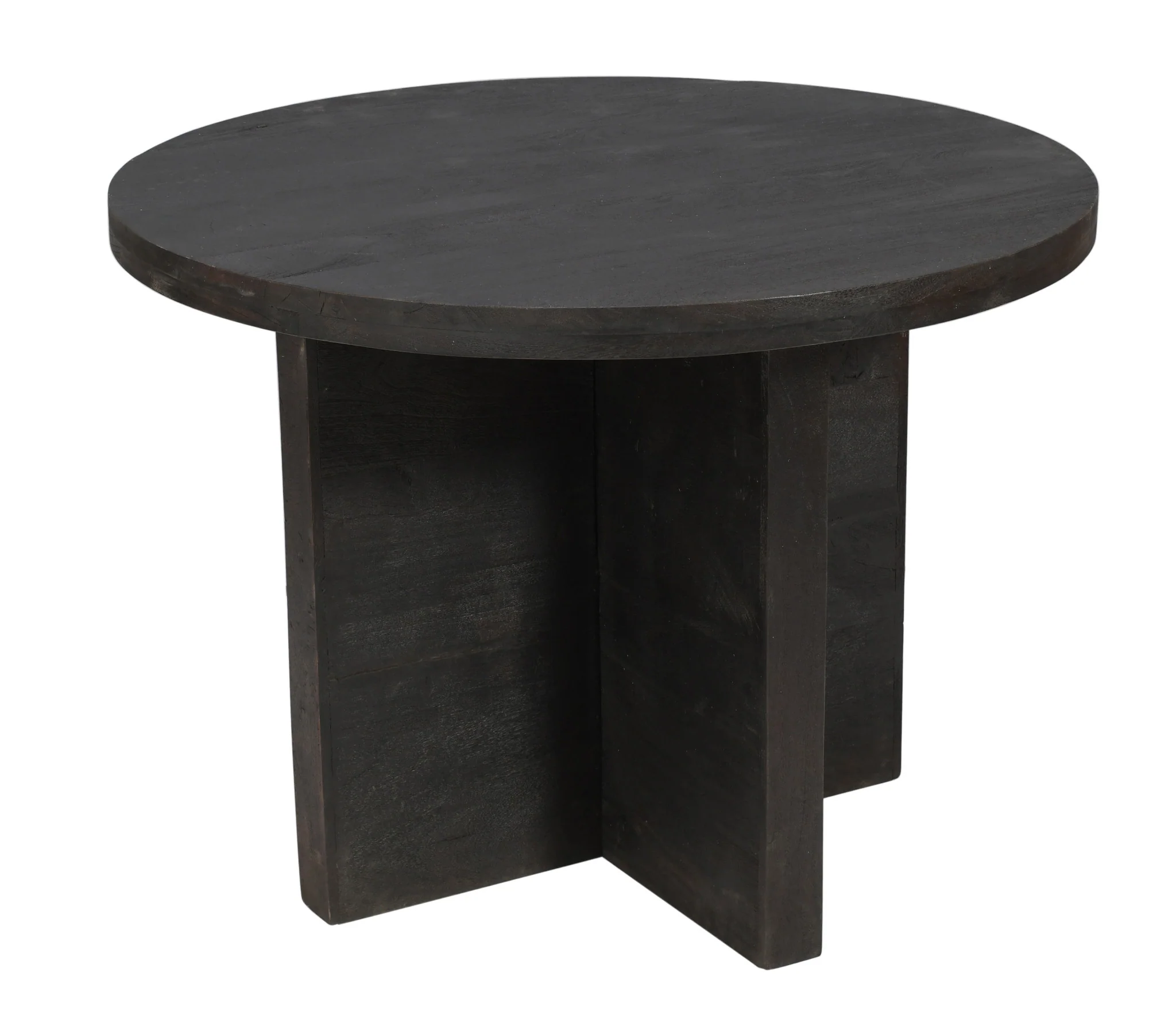Deep Taupe Rounded Solid Wood Pedestal Base Dining Table By Homeroots - Image 3