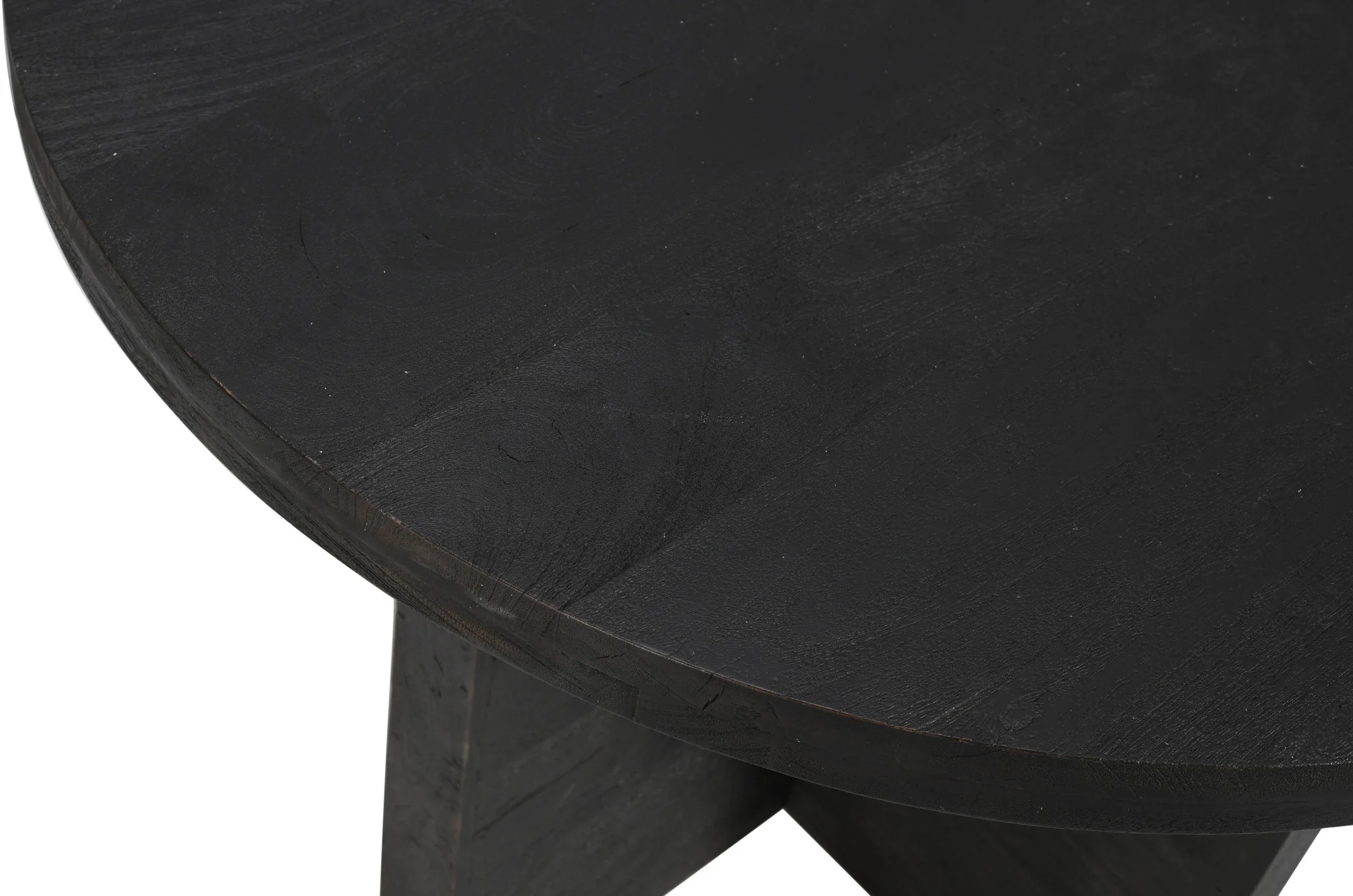 Deep Taupe Rounded Solid Wood Pedestal Base Dining Table By Homeroots - Image 5