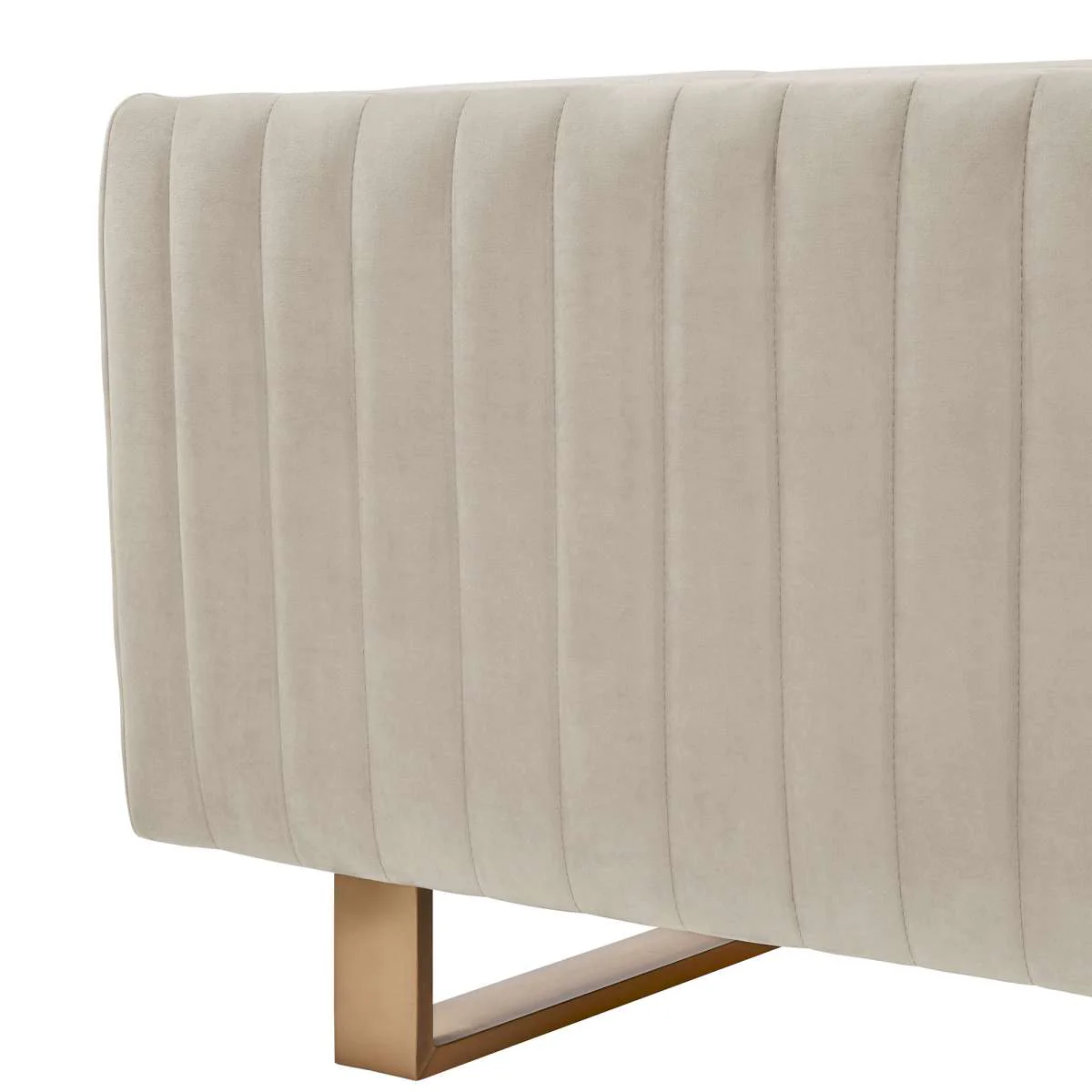 Delilah 86" Beige Velvet Square Arm Sofa with Gold Legs By Armen Living - Image 7