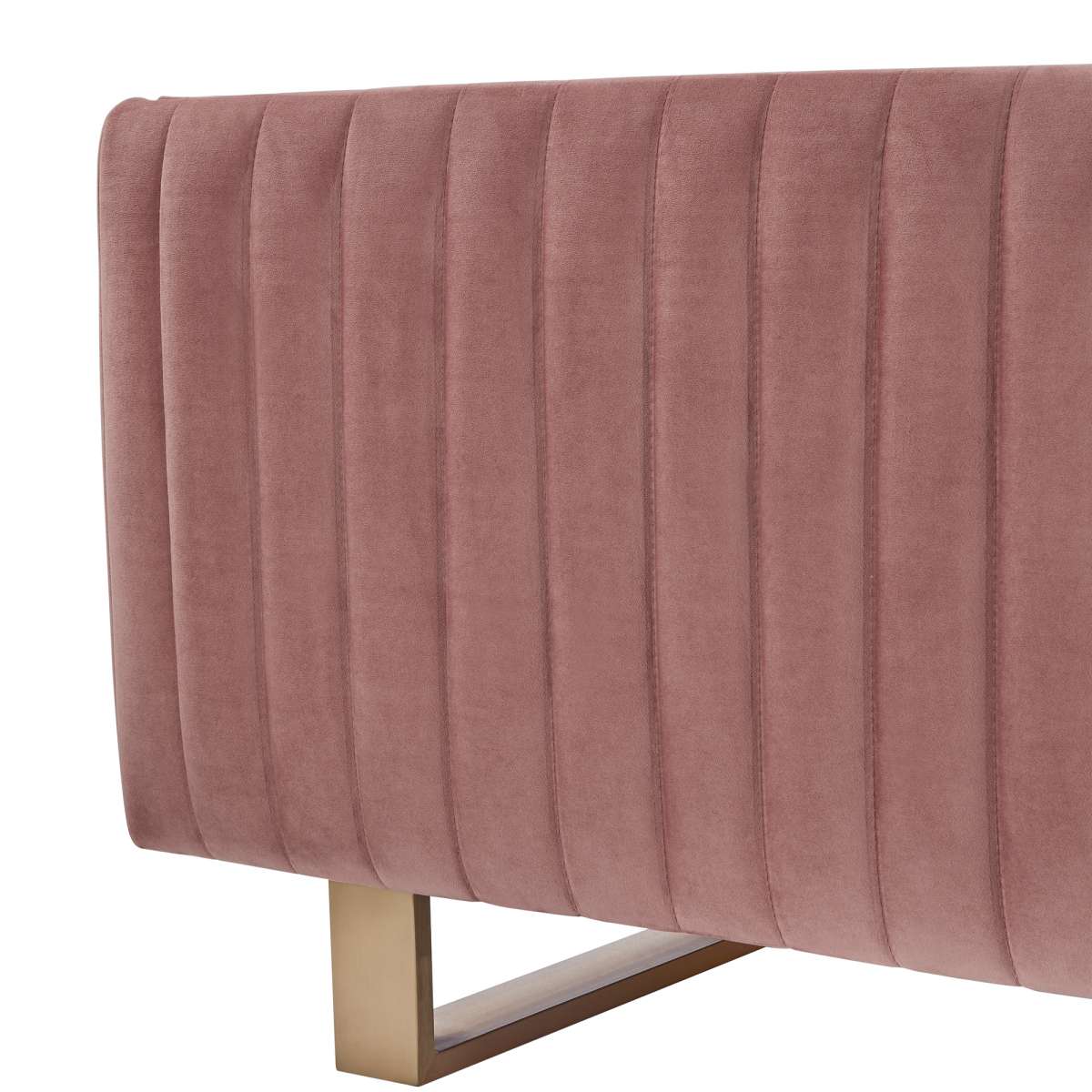 Delilah 86" Blush Velvet Square Arm Sofa By Armen Living - Image 2