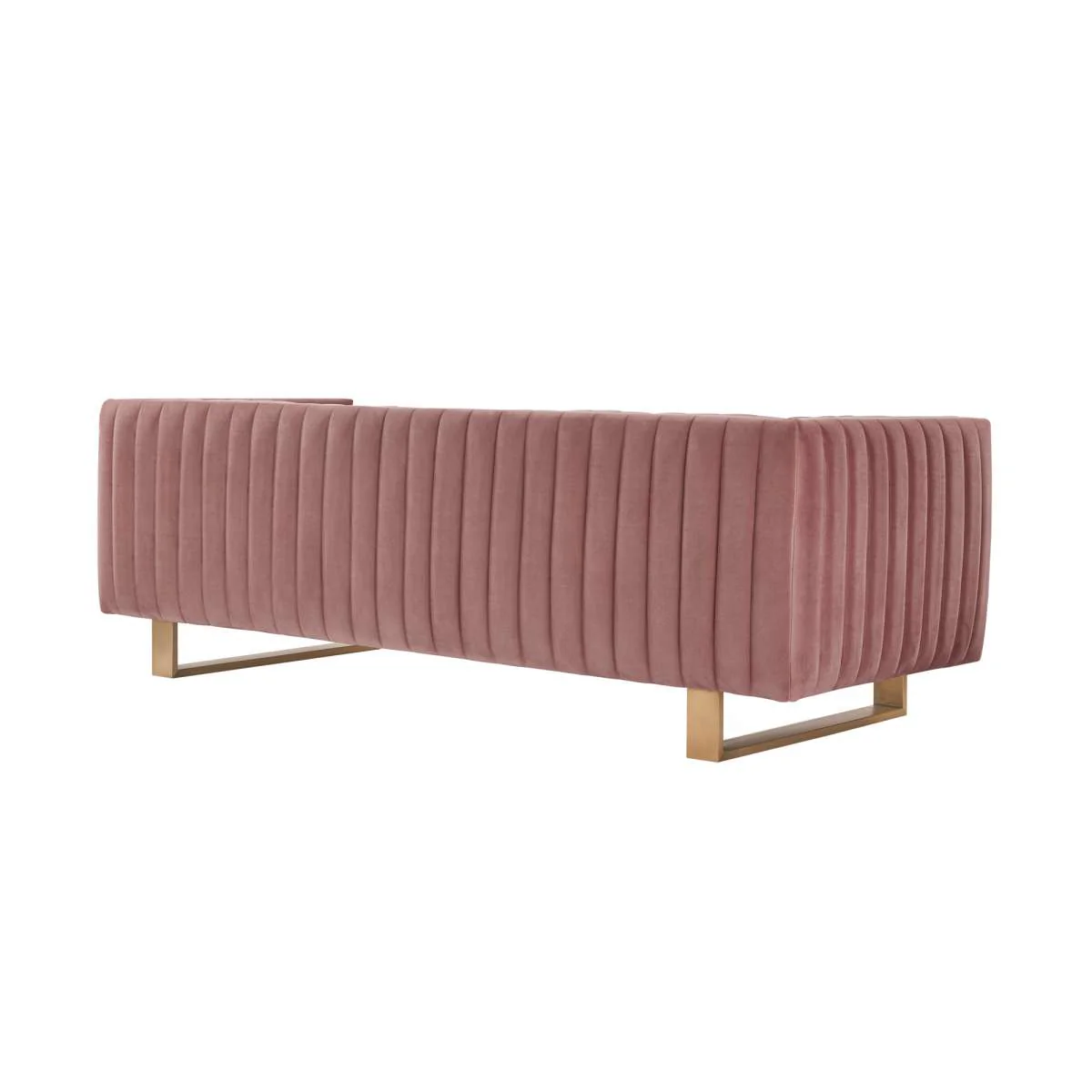 Delilah 86" Blush Velvet Square Arm Sofa By Armen Living - Image 6