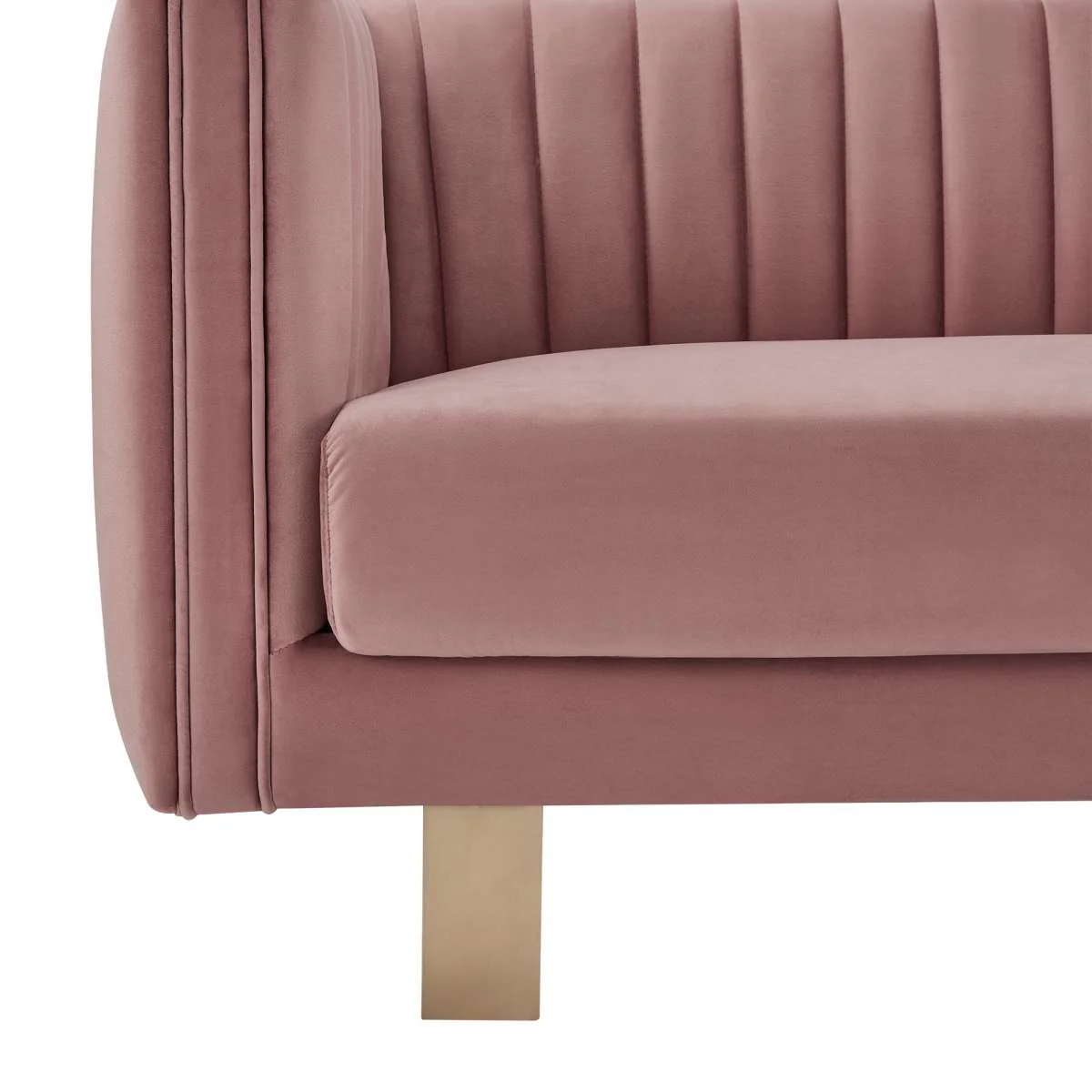 Delilah 86" Blush Velvet Square Arm Sofa By Armen Living - Image 7