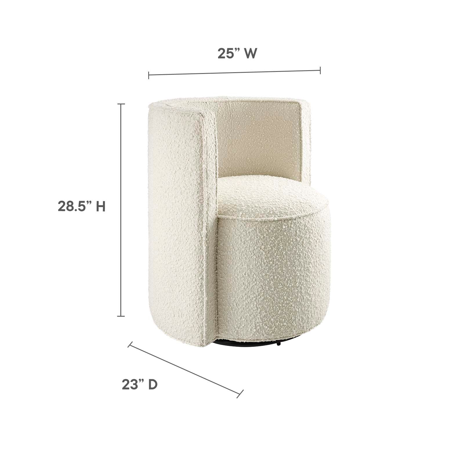Della Boucle Fabric Swivel Chair By Modway - EEI-6223 - Image 7