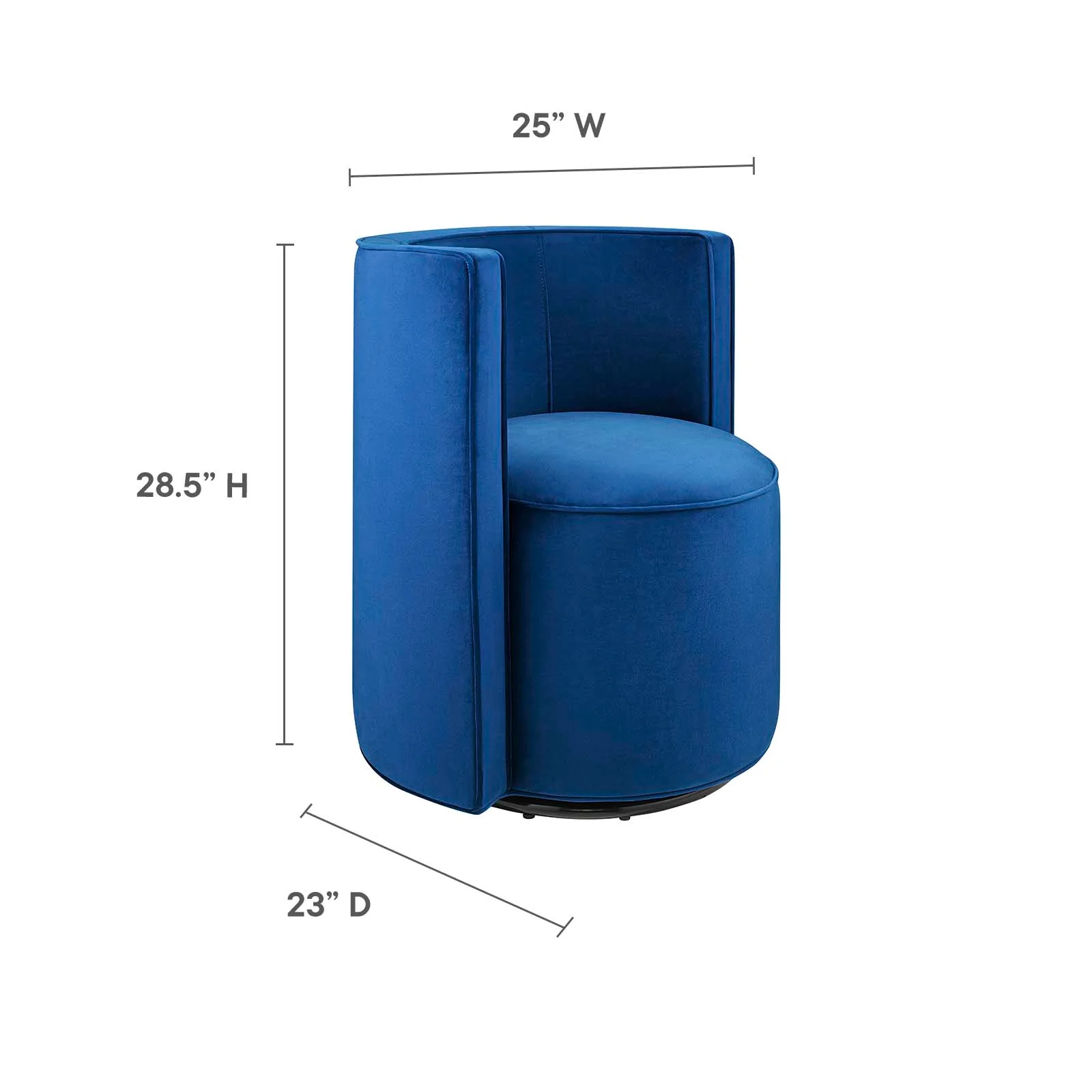 Della Performance Velvet Fabric Swivel Chair By Modway - EEI-6222 - Image 14