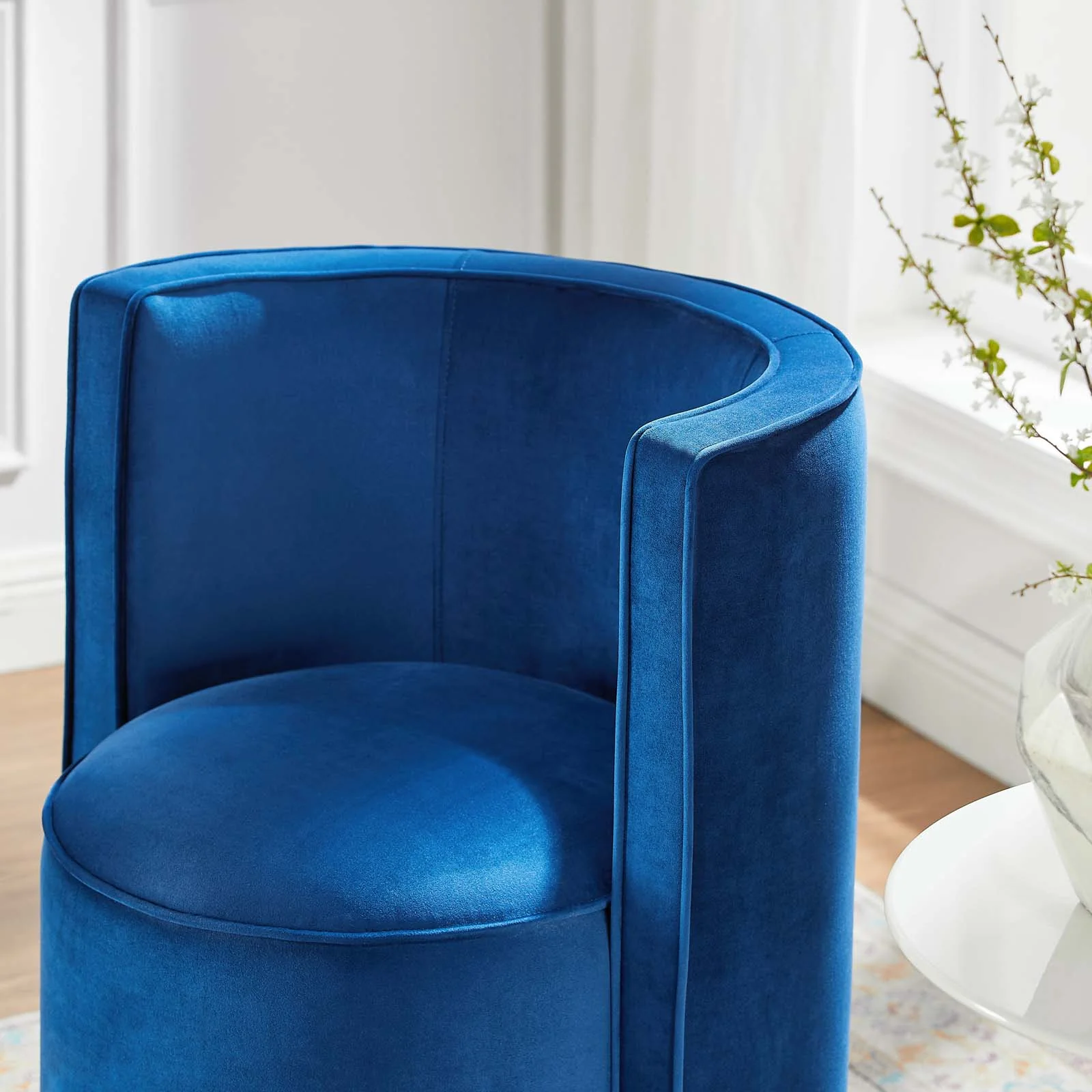 Della Performance Velvet Fabric Swivel Chair By Modway - EEI-6222 - Image 16