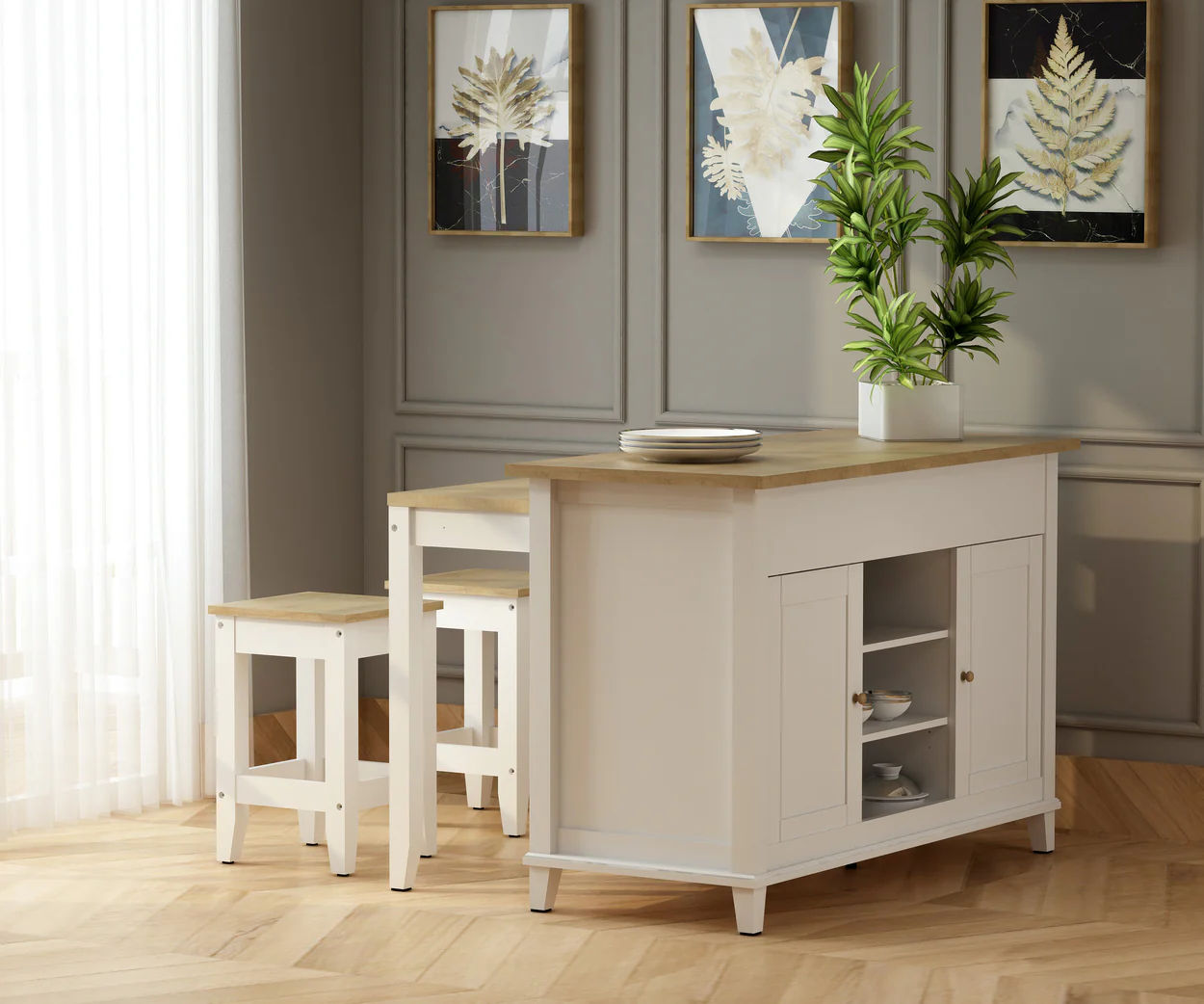 Delphi 53" Kitchen Island Cabinet By Anderson Teak - Image 10