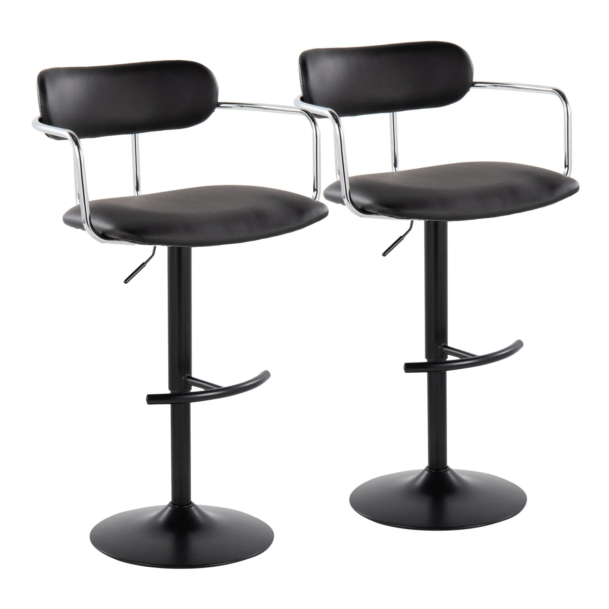 Demi Adjustable Barstool - Set of 2 By LumiSource - BS-DEMIPU-RT2 BKCHRBK2 - Image 4