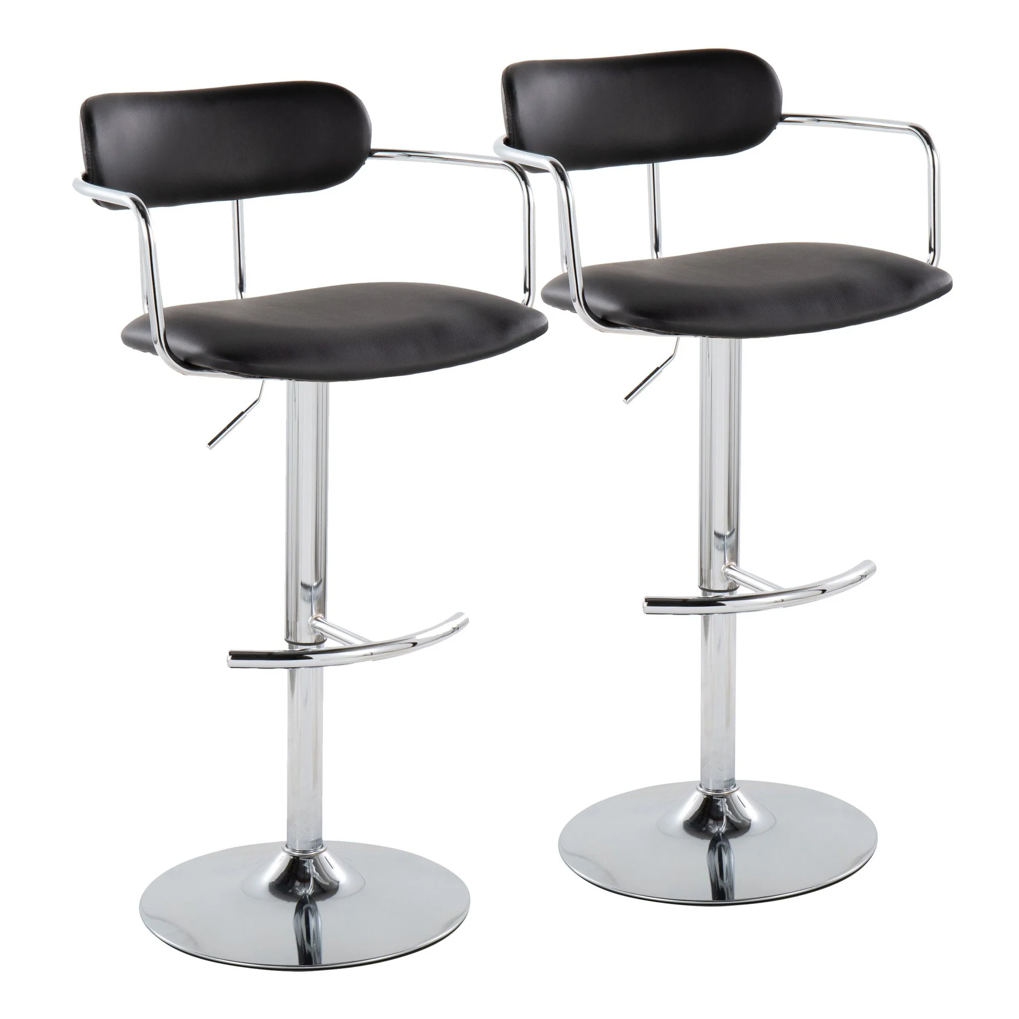 Demi Adjustable Barstool - Set of 2 By LumiSource - BS-DEMIPU-RT2 CHRCHRBK2 - Image 4