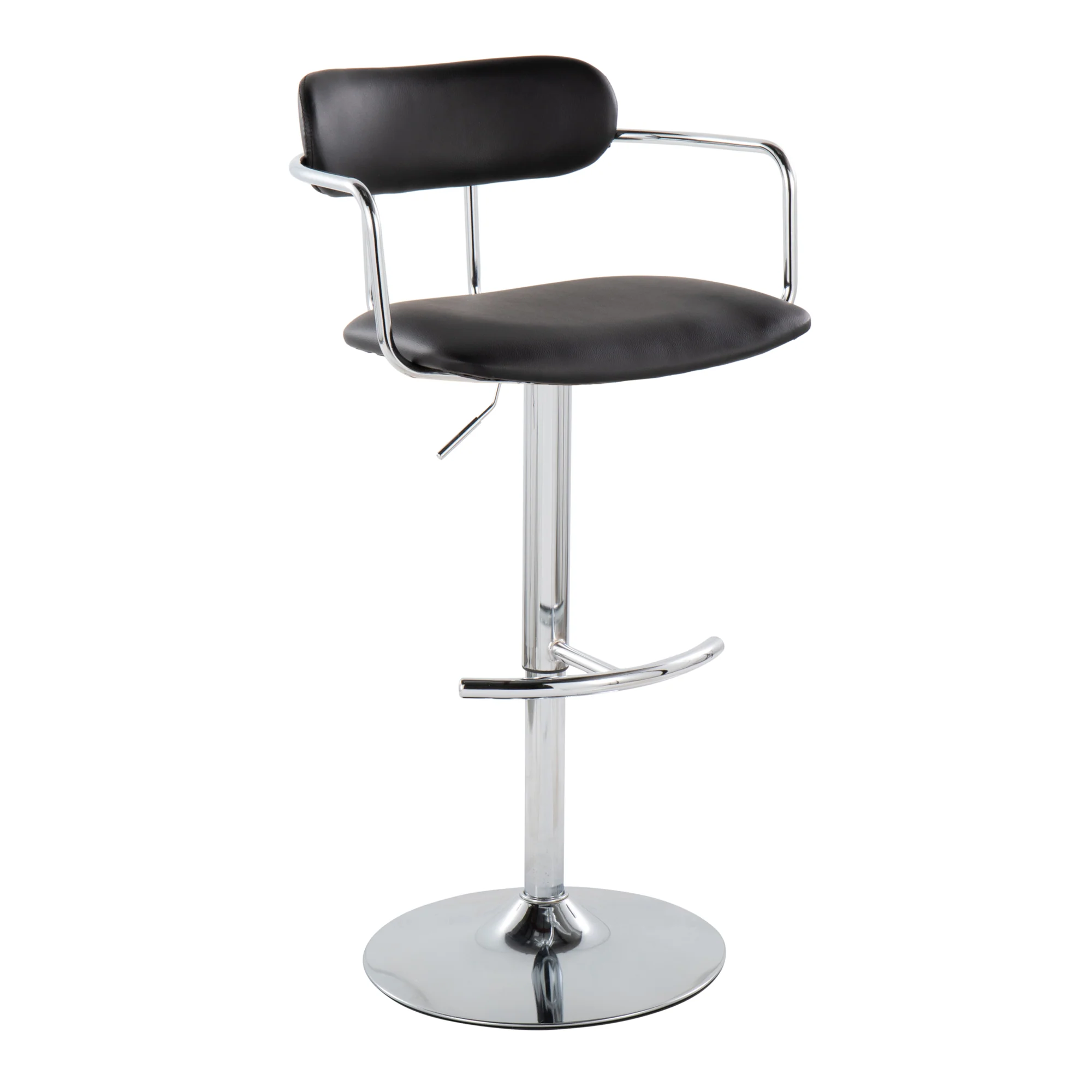 Demi Adjustable Barstool - Set of 2 By LumiSource - BS-DEMIPU-RT2 CHRCHRBK2 - Image 5