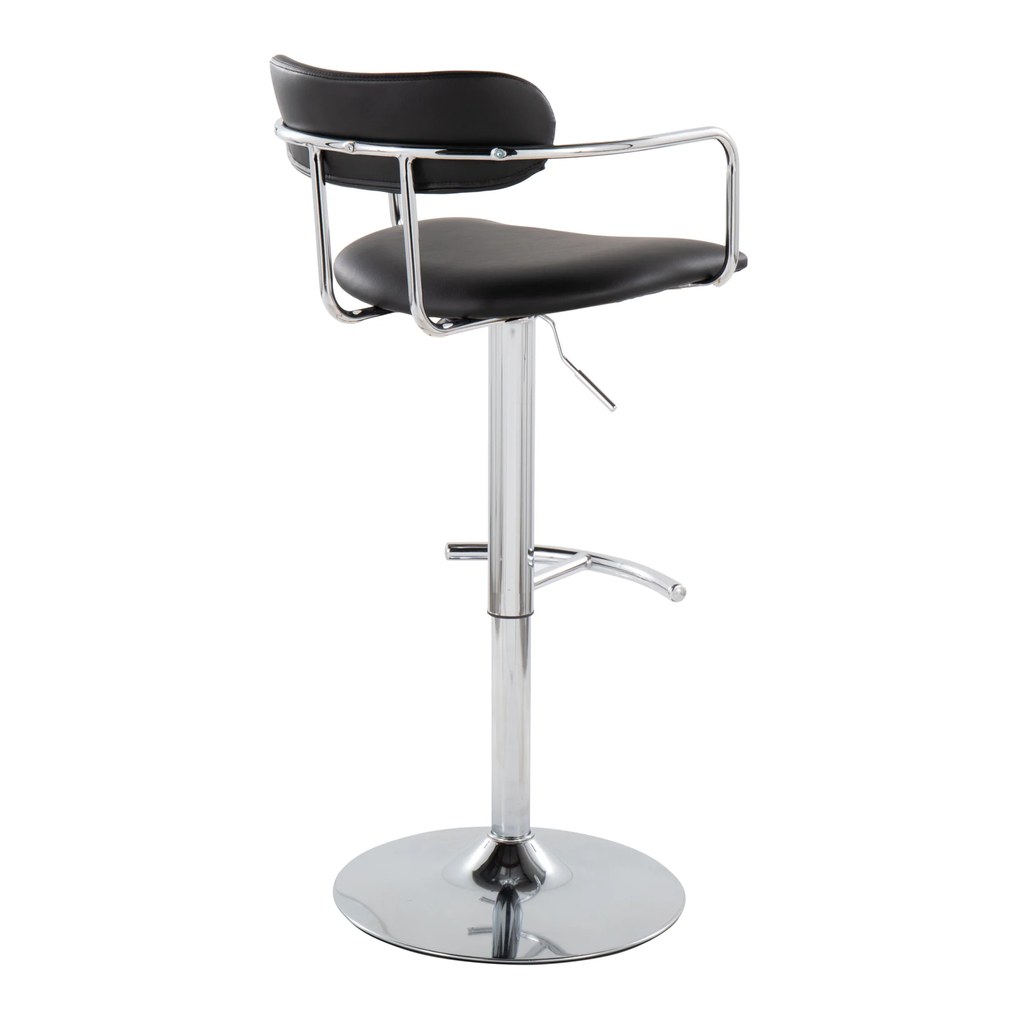 Demi Adjustable Barstool - Set of 2 By LumiSource - BS-DEMIPU-RT2 CHRCHRBK2 - Image 7