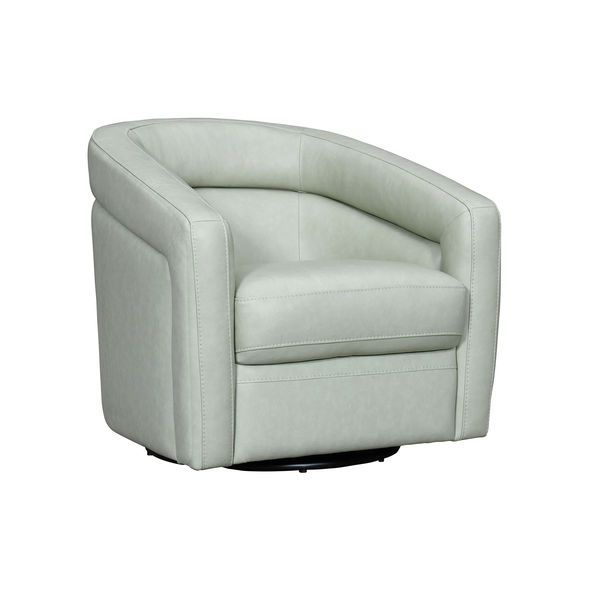 Desi Sky Blue Leather Swivel Accent Chair By Armen Living - Image 11