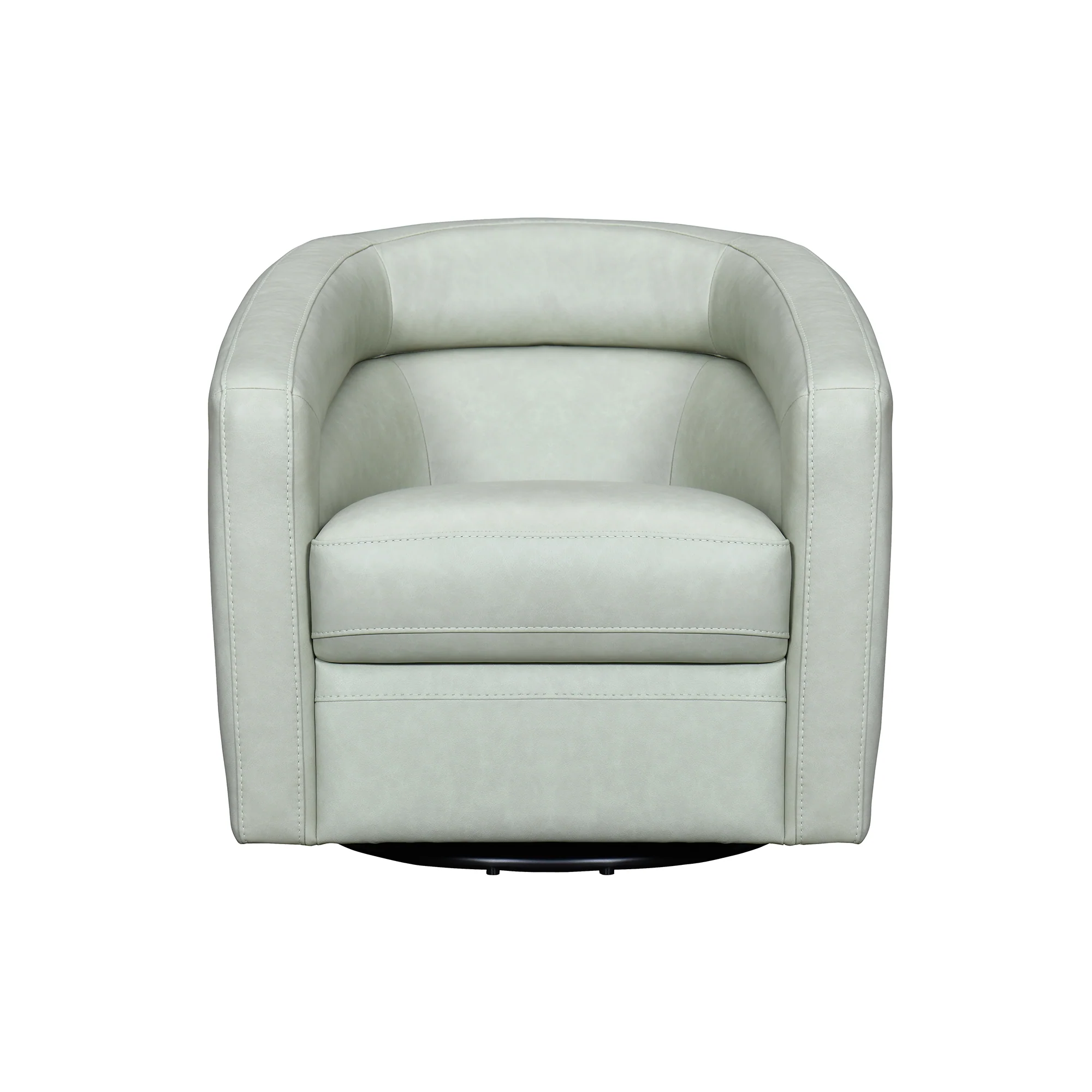 Desi Sky Blue Leather Swivel Accent Chair By Armen Living - Image 12