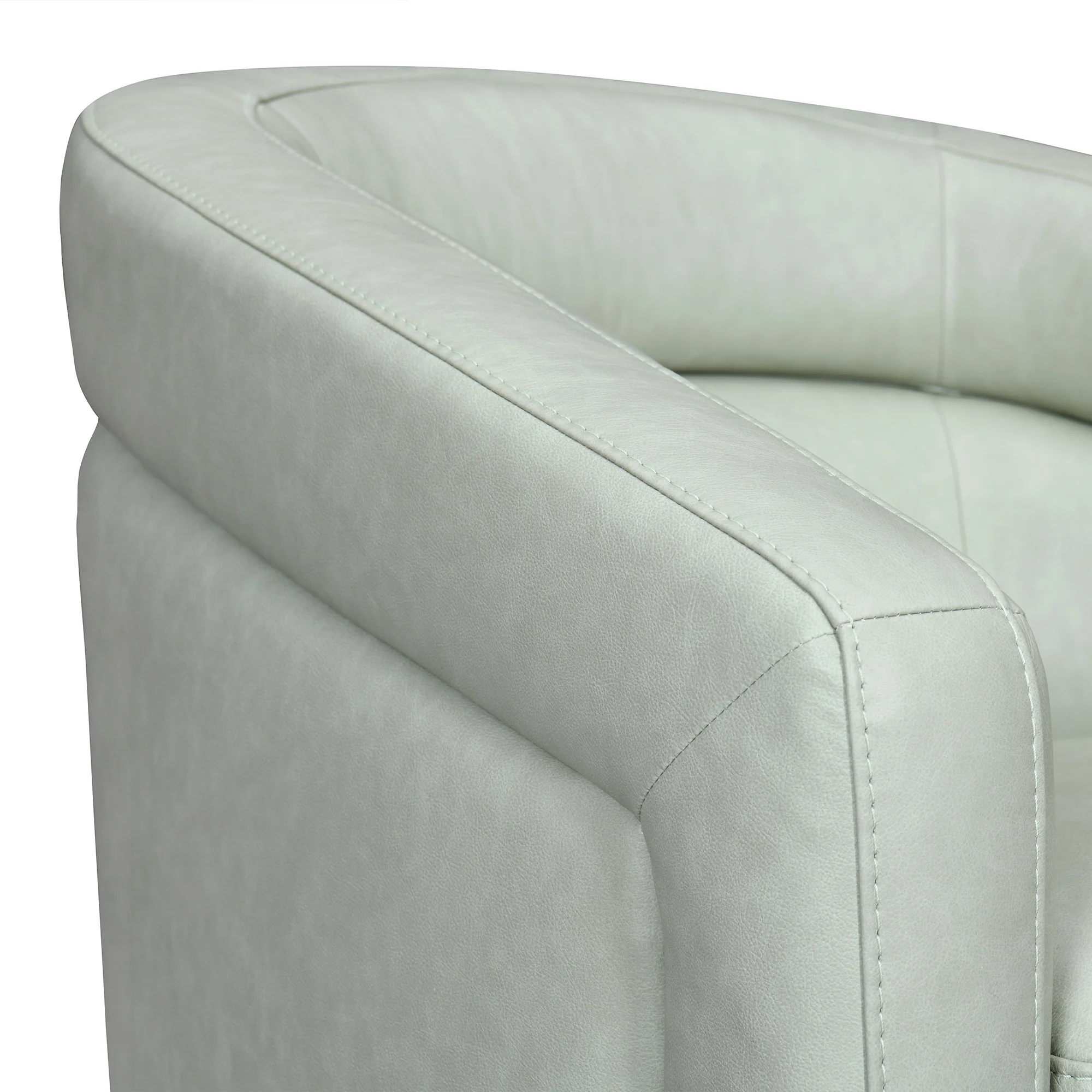 Desi Sky Blue Leather Swivel Accent Chair By Armen Living - Image 15