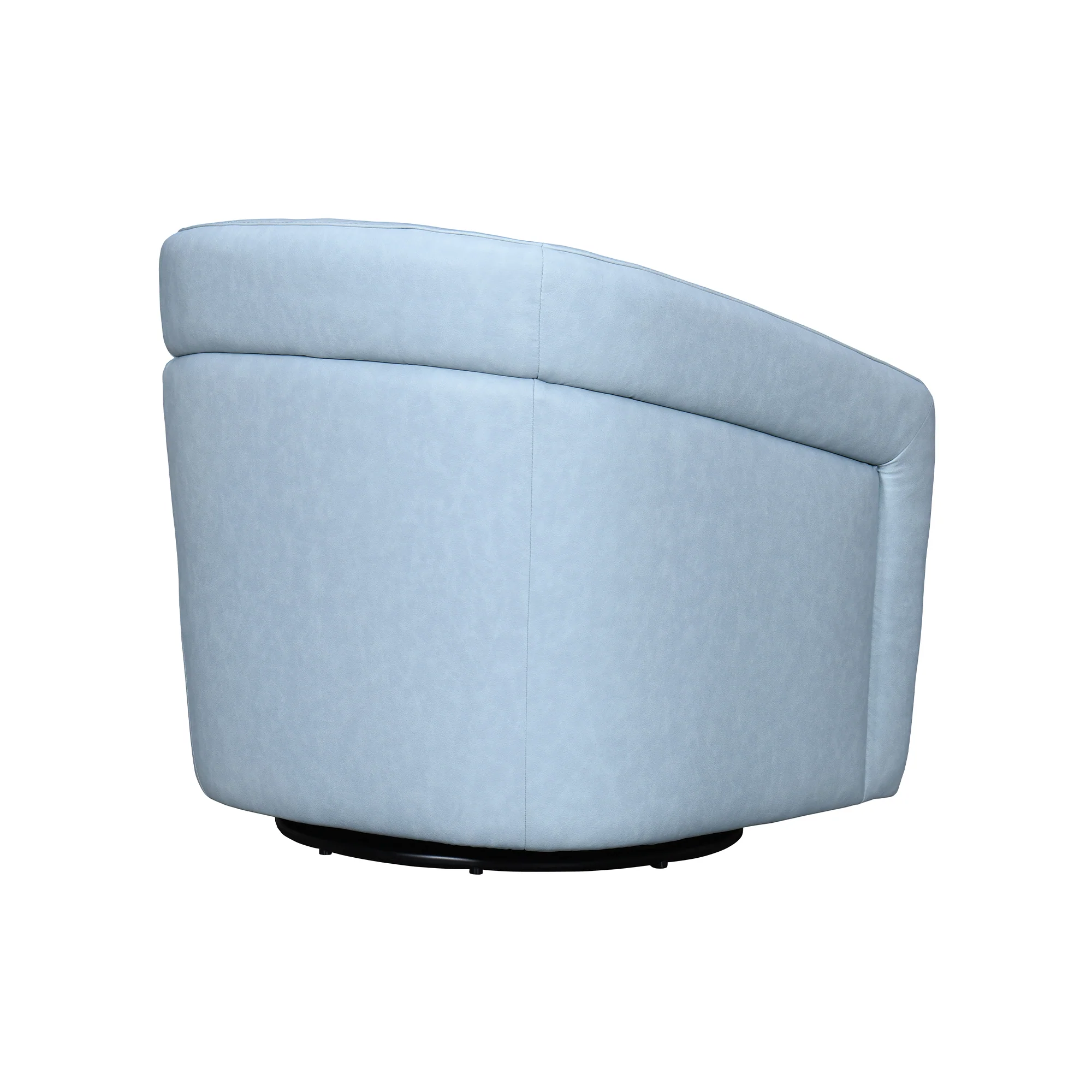 Desi Sky Blue Leather Swivel Accent Chair By Armen Living - Image 4