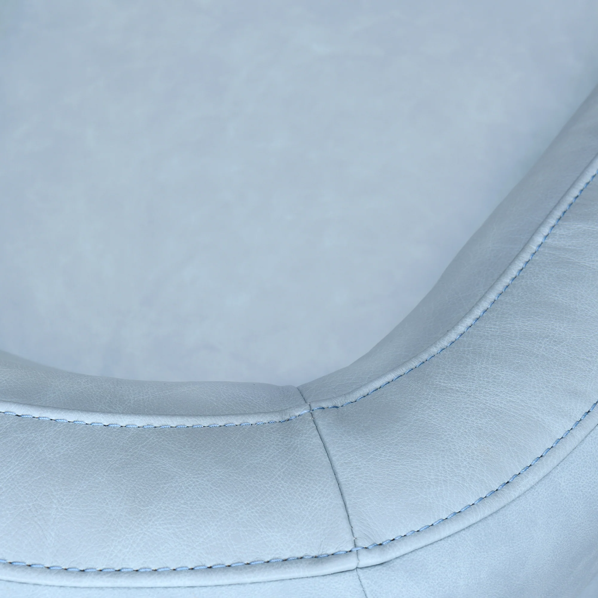 Desi Sky Blue Leather Swivel Accent Chair By Armen Living - Image 7