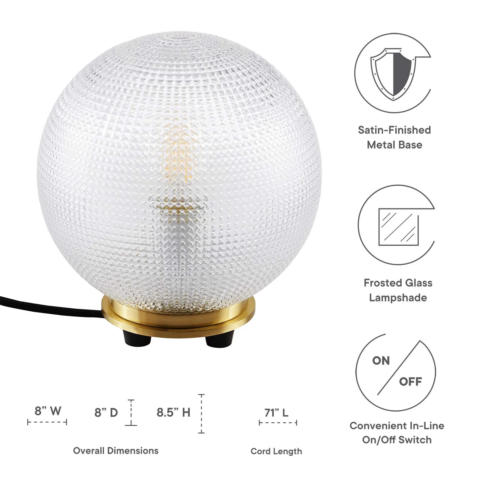 Destiny Glass and Metal Table Lamp By Modway - EEI-5615 - Image 4
