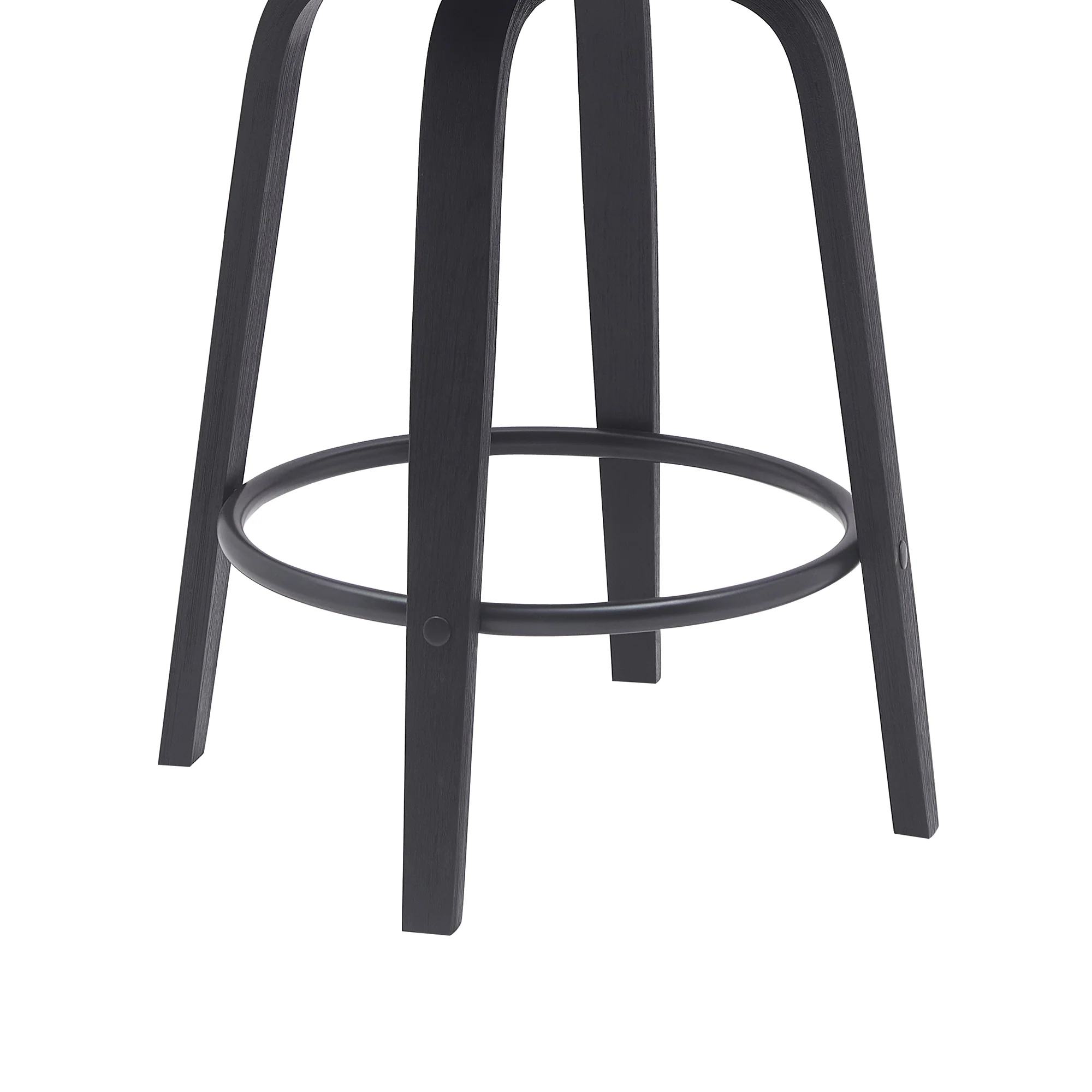 Diana 26" Swivel Black Wood Counter Stool in Gray Faux Leather By Armen Living - Image 6