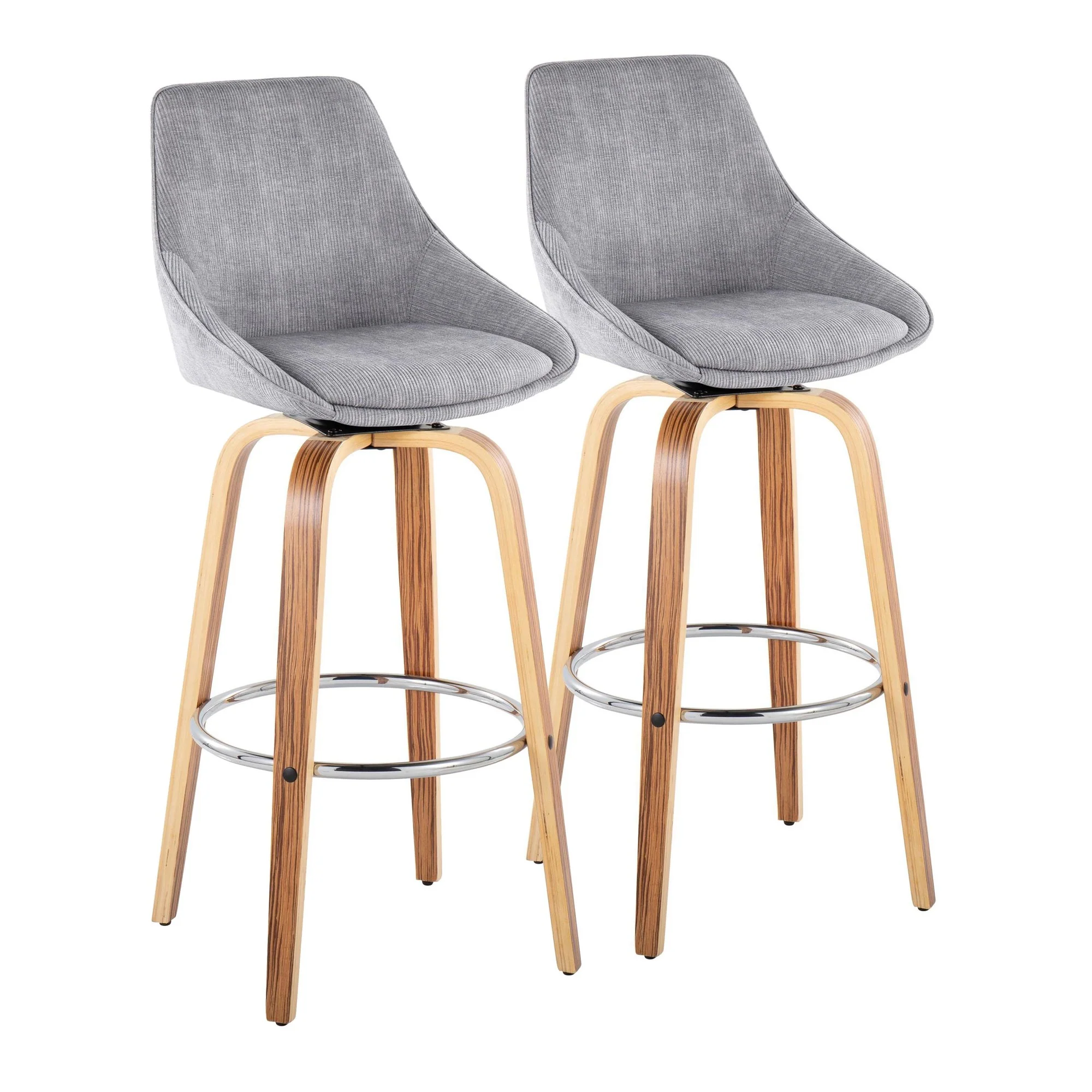 Diana Fixed-Height Barstool - Set of 2 Blue By LumiSource - Image 2
