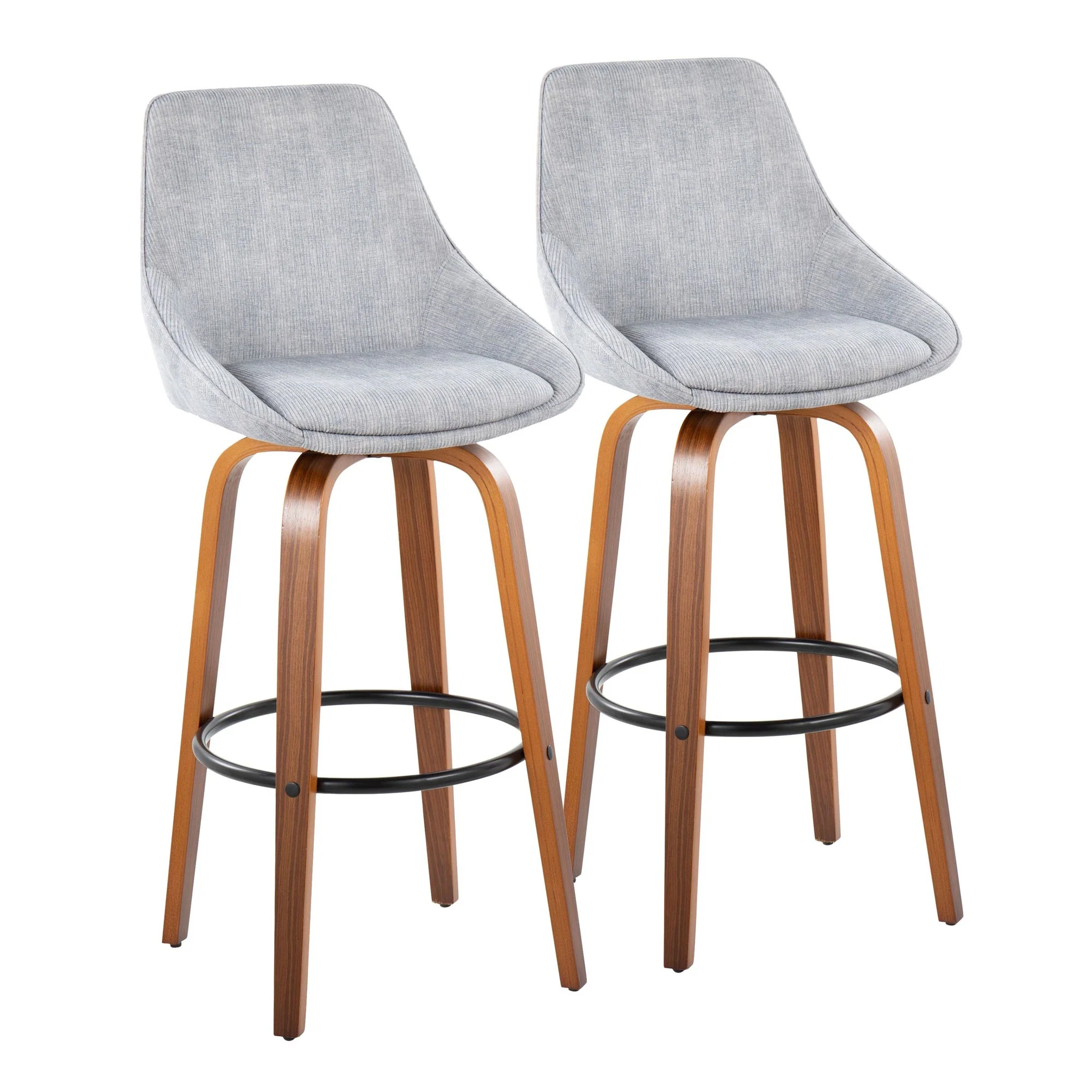 Diana 30" Fixed-Height Barstool - Set of 2 By LumiSource - B30-DIANACOR-GRTZQ2 WLGY2 - Image 5