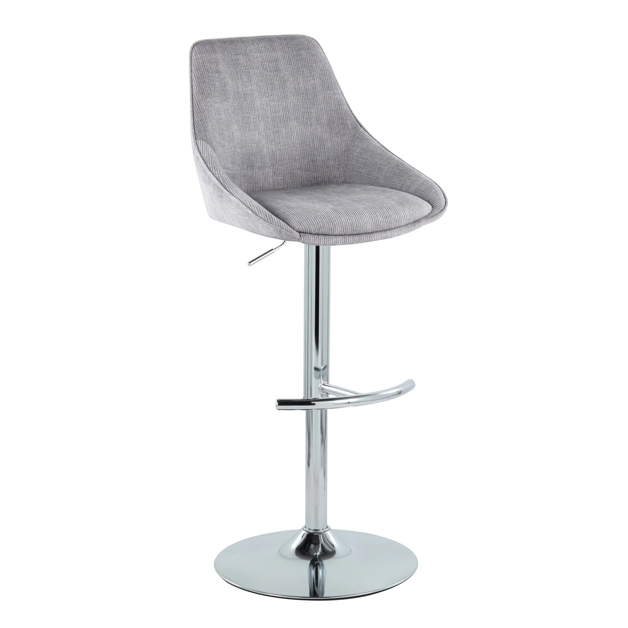 Diana Adjustable Bar Stool - Set of 2 By LumiSource - BS-DIANACOR-RT2 CHRMGY2 - Image 2
