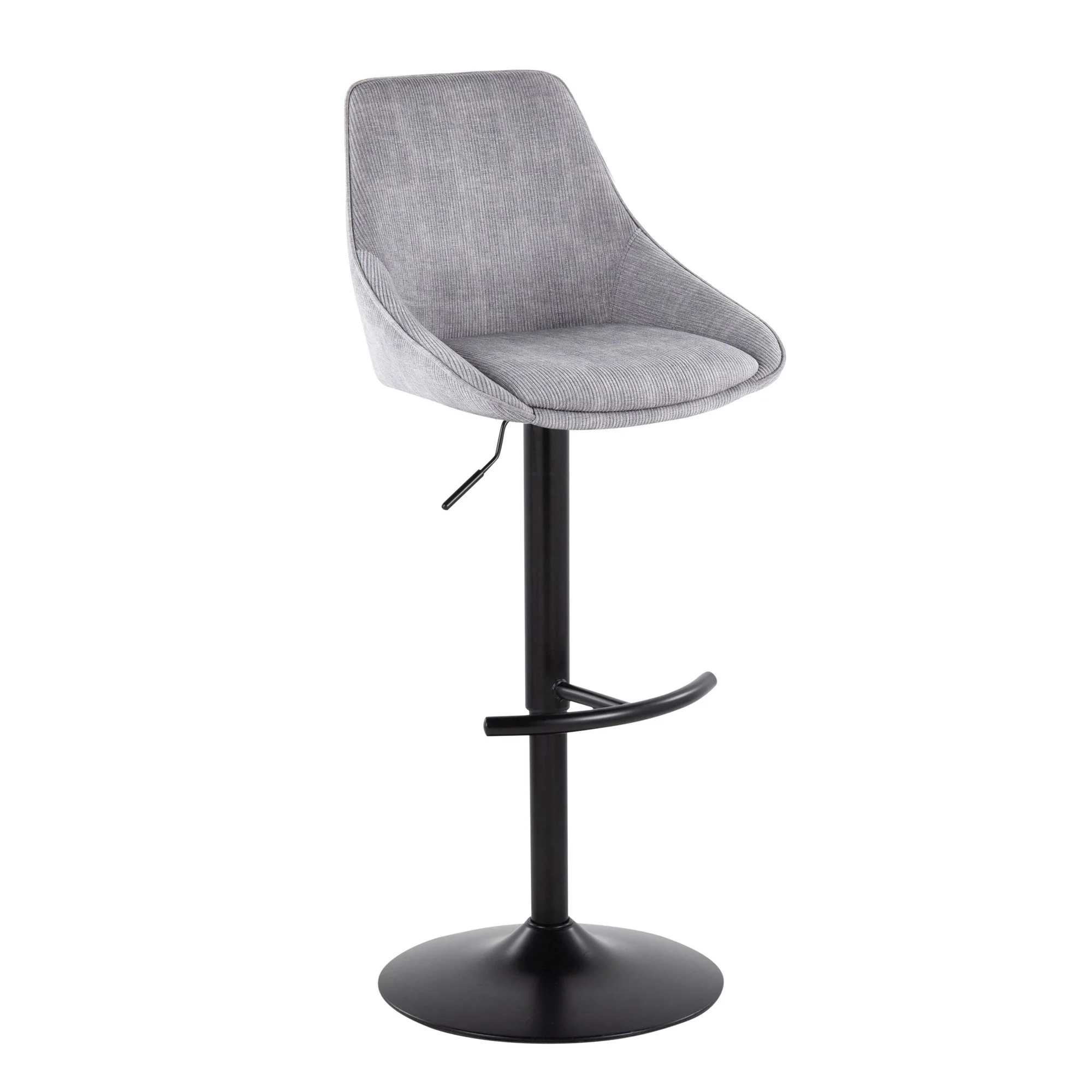 Diana Adjustable Barstool - Set of 2 By LumiSource - BS-DIANACOR-RT2 BKGY2 - Image 4