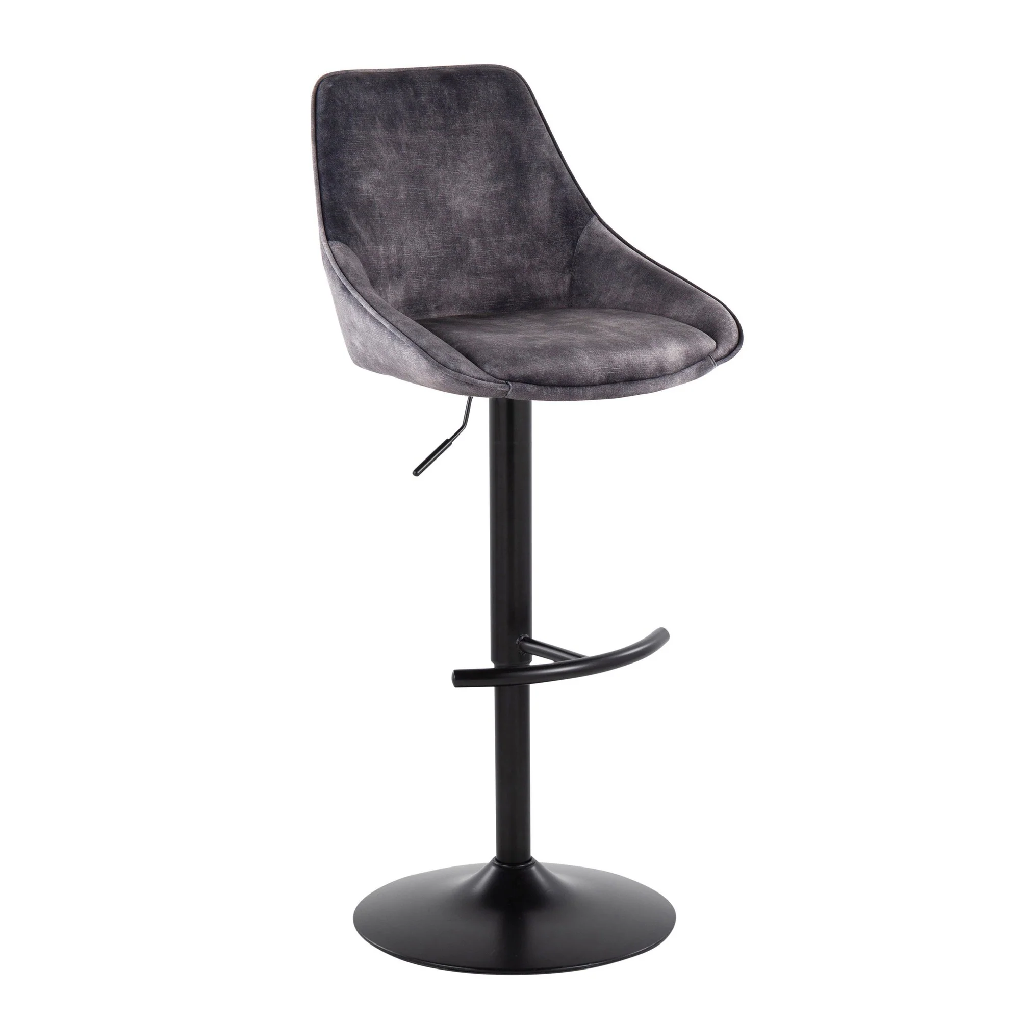 Diana Adjustable Barstool - Set of 2 By LumiSource - BS-DIANAV-RT2 BKGY2 - Image 4