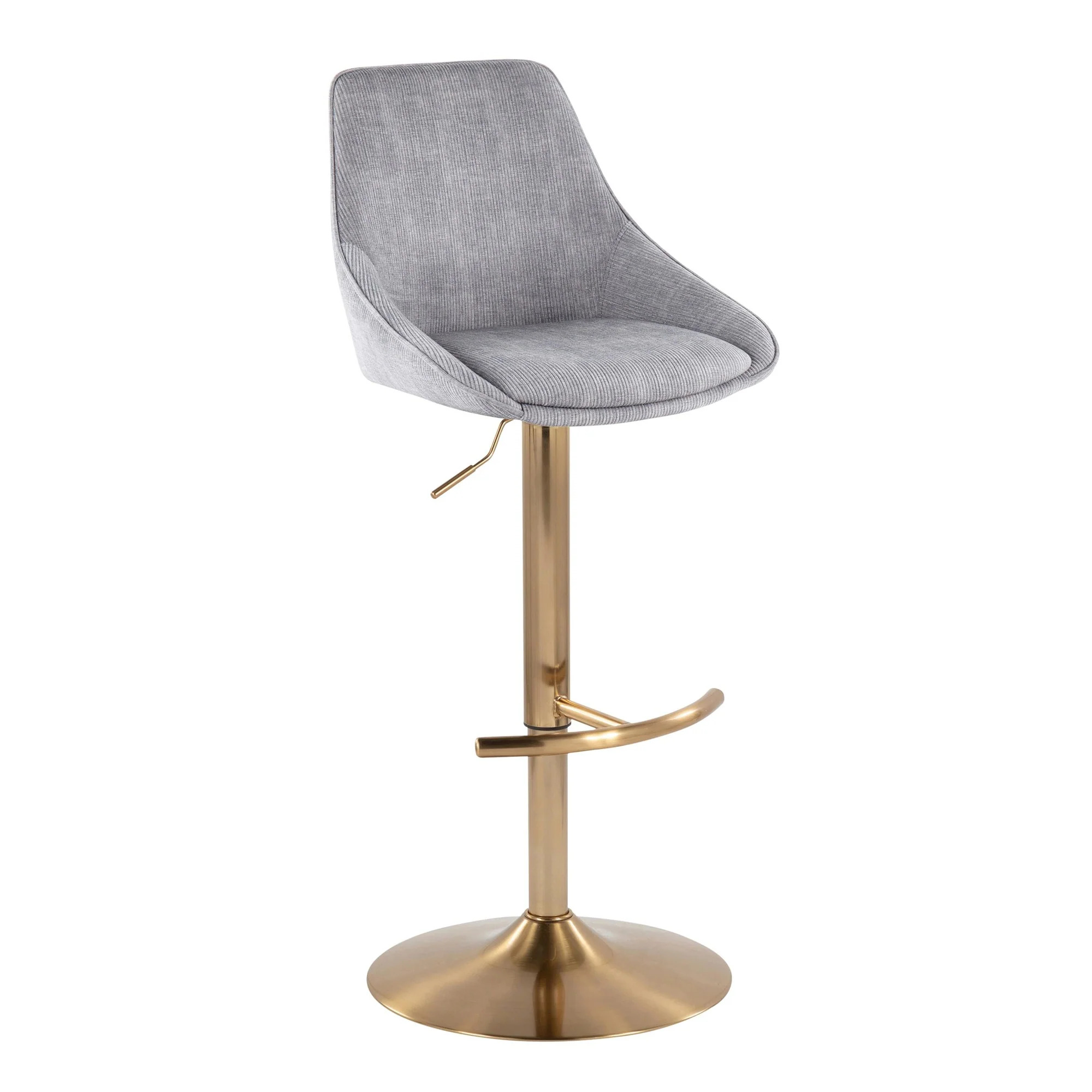 Diana Adjustable Bar Stool - Set of 2 Gray By LumiSource - Image 4