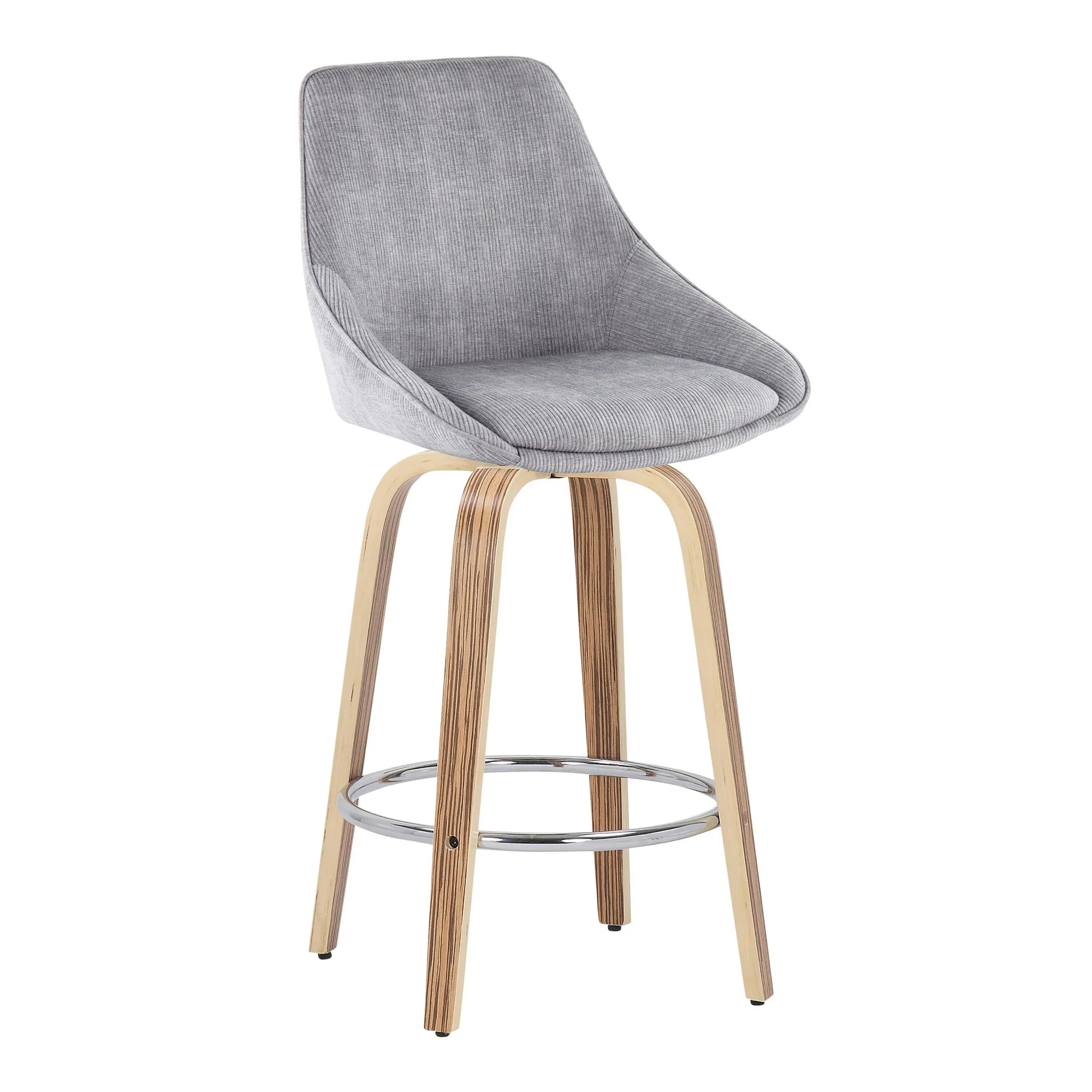 Diana Fixed Height Counter Stool - Set of 2 Gray By LumiSource - Image 2