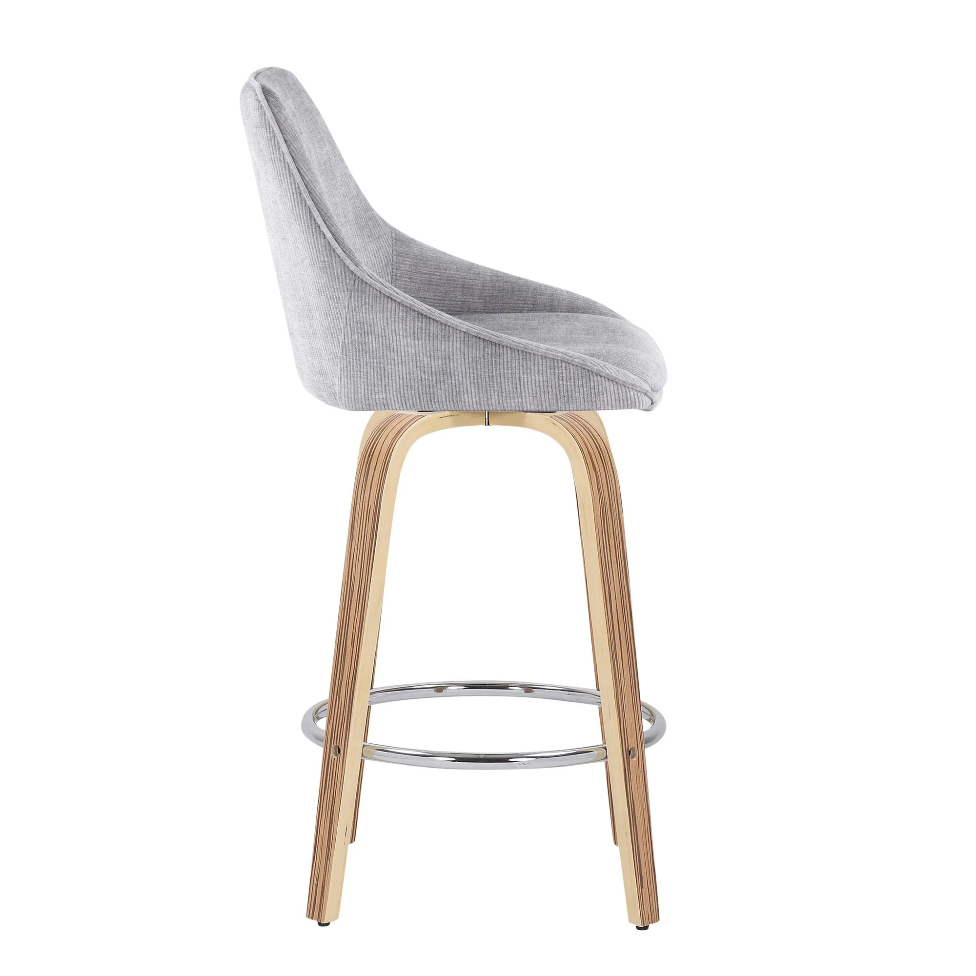 Diana Fixed Height Counter Stool - Set of 2 Gray By LumiSource - Image 3