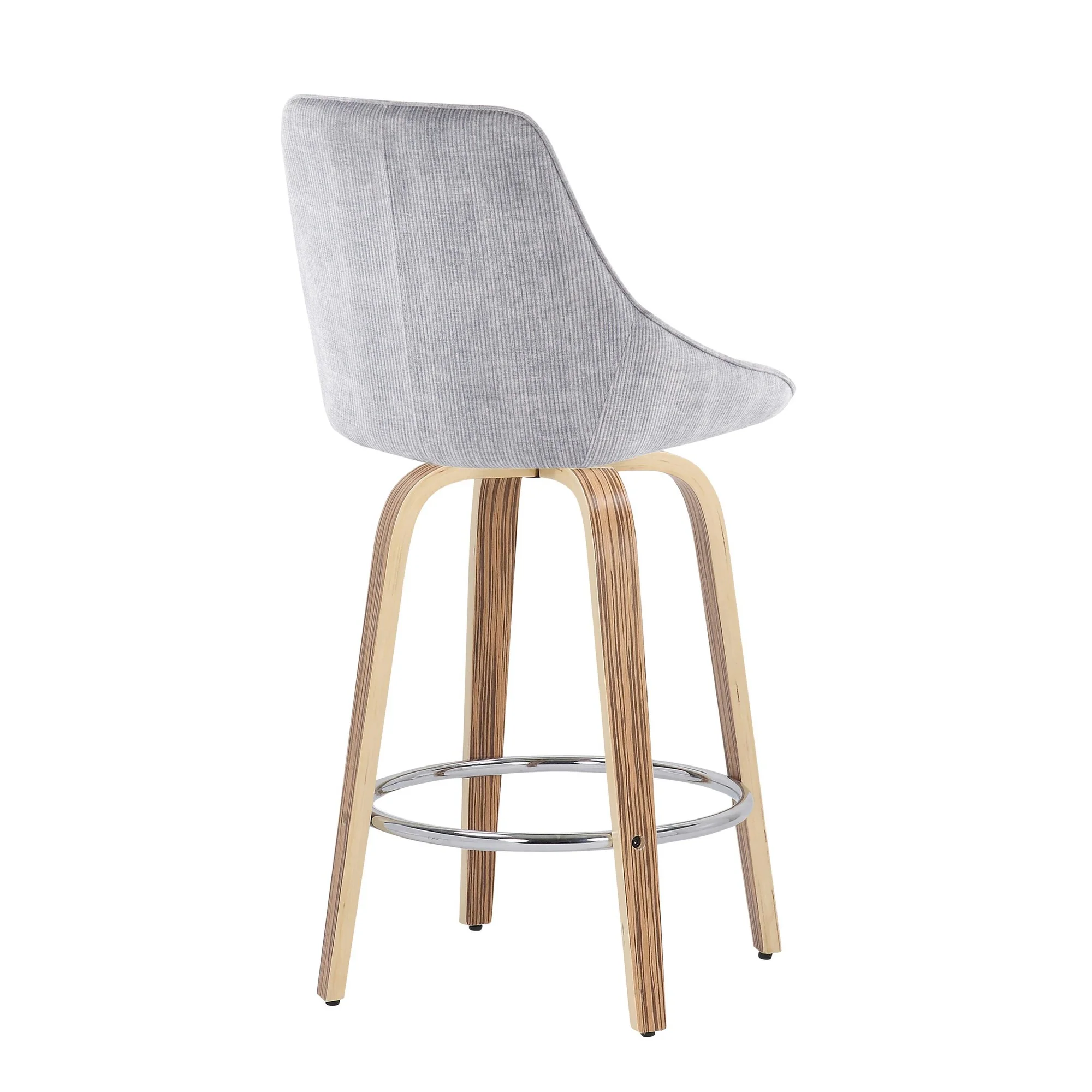 Diana Fixed Height Counter Stool - Set of 2 Gray By LumiSource - Image 4
