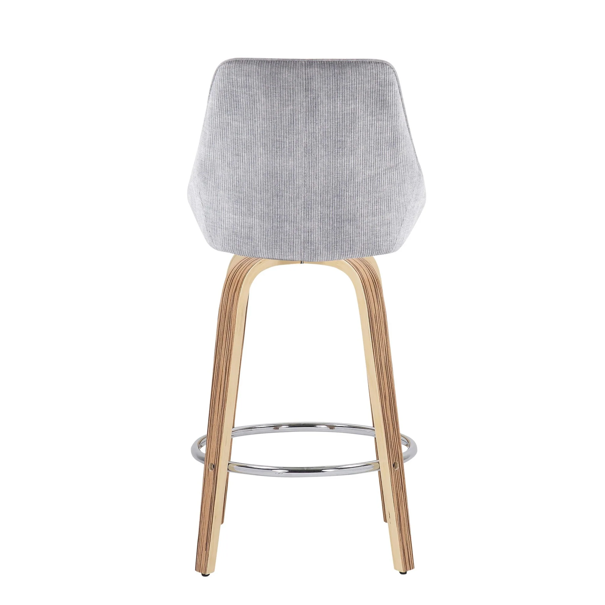 Diana Fixed Height Counter Stool - Set of 2 Gray By LumiSource - Image 5