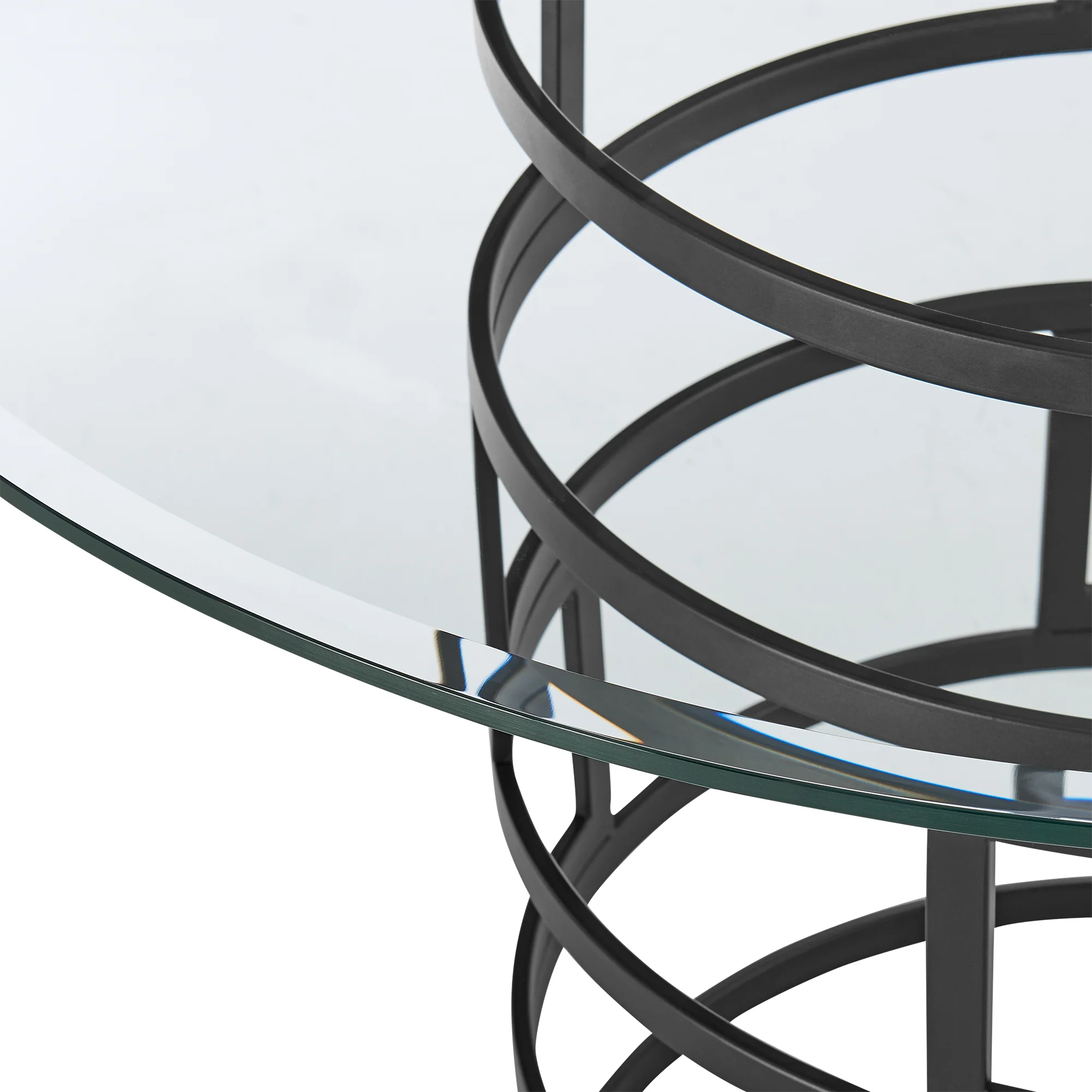 Diaz Contemporary 48" Round Dining Table with Brushed Stainless Steel Base and Glass Tabletop By Armen Living - Image 15