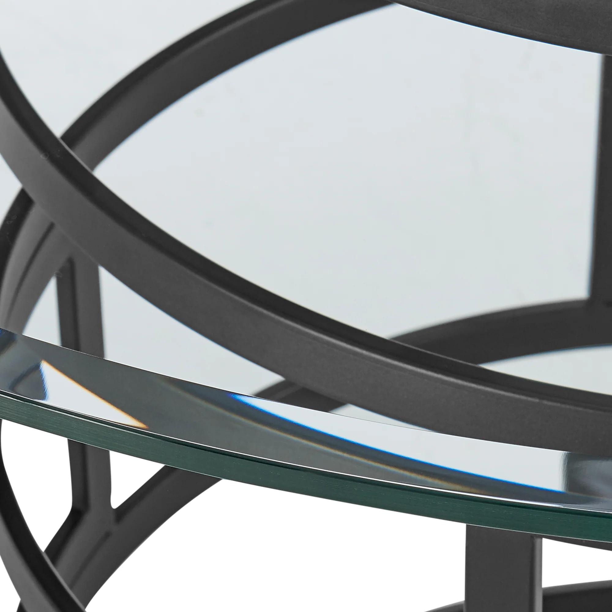 Diaz Contemporary 48" Round Dining Table with Brushed Stainless Steel Base and Glass Tabletop By Armen Living - Image 17