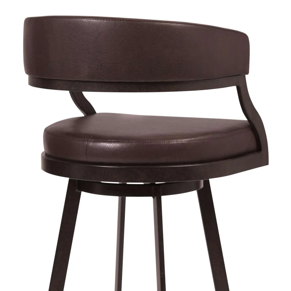 Dione 26" Counter Height Barstool in Auburn Bay and Brown Faux Leather By Armen Living - Image 3