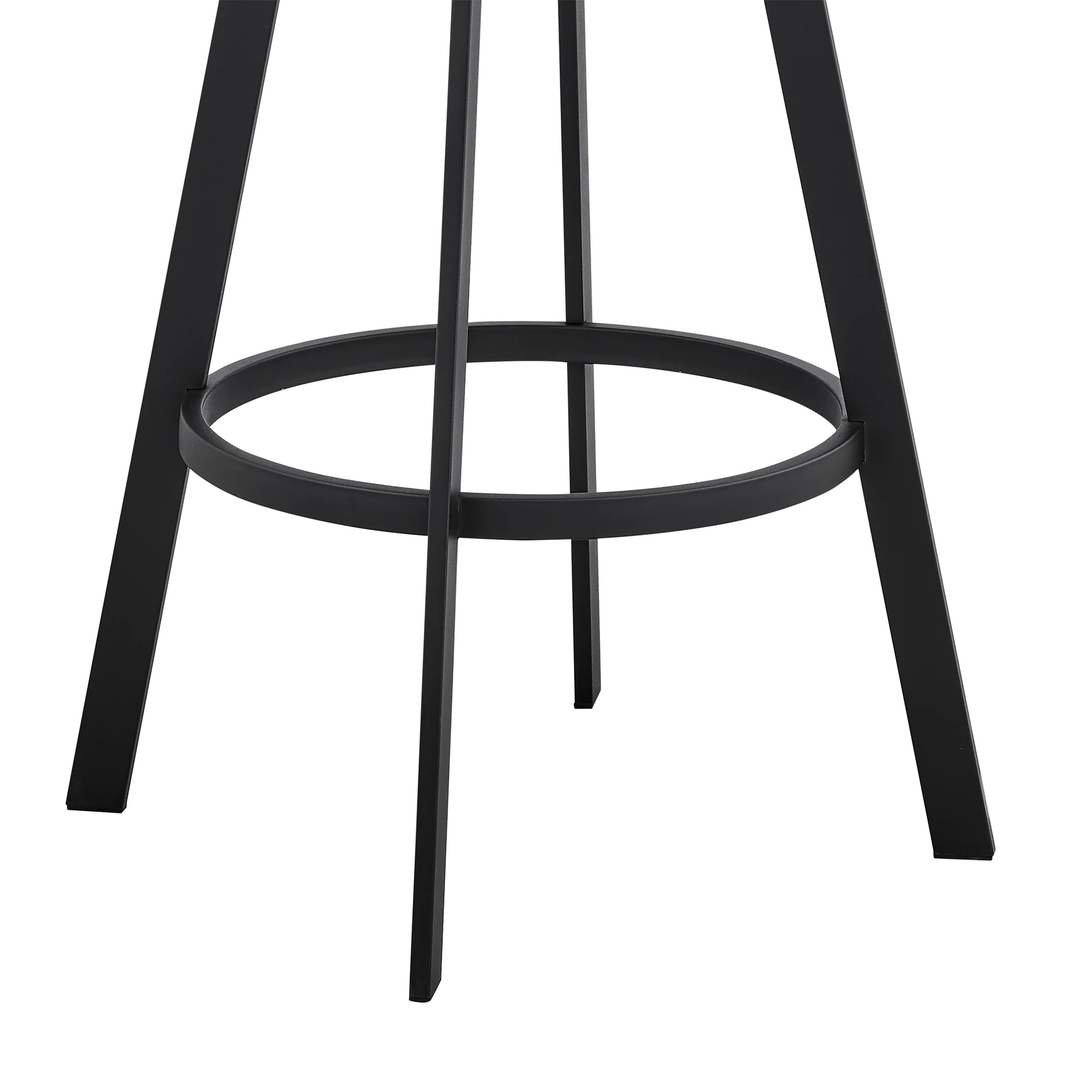 Dione 30" Bar Height Swivel Black Faux Leather and Metal Bar Stool By Armen Living - Image 8