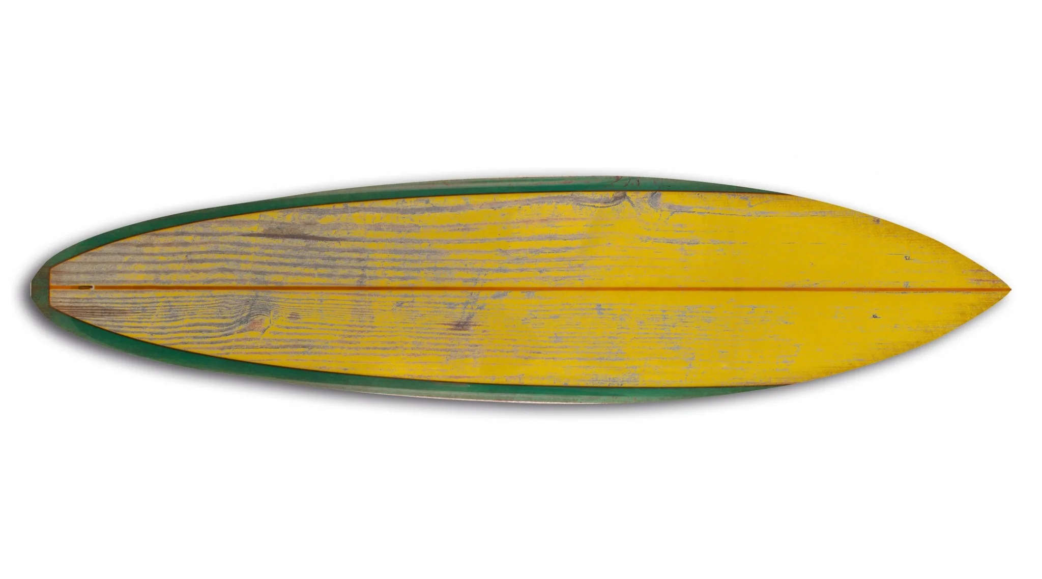 Distressed and Rustic Yellow Surfboard Wood Panel Wall Art By Homeroots - Image 2