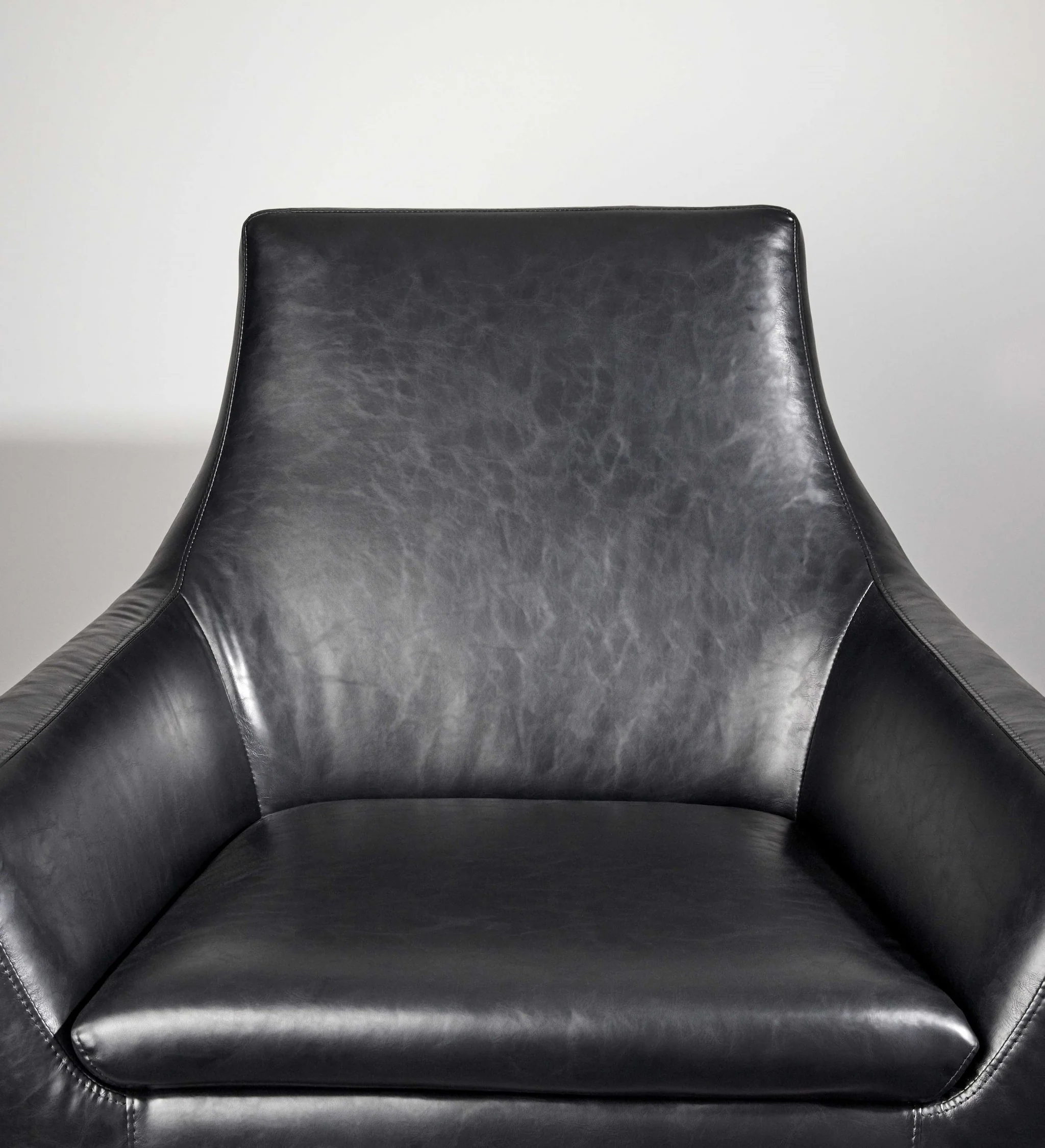 Distressed Black Faux Leather Armchair By Homeroots - Image 3