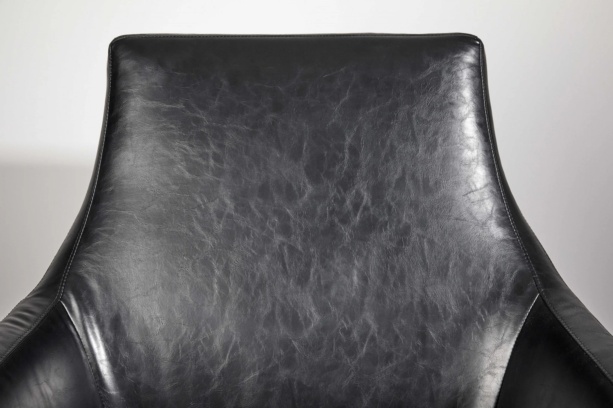 Distressed Black Faux Leather Armchair By Homeroots - Image 4