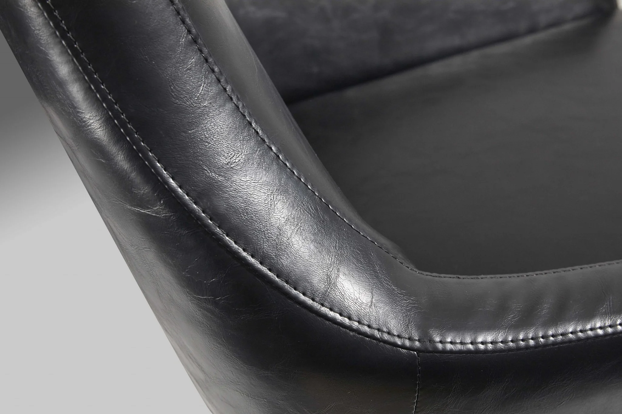 Distressed Black Faux Leather Armchair By Homeroots - Image 5