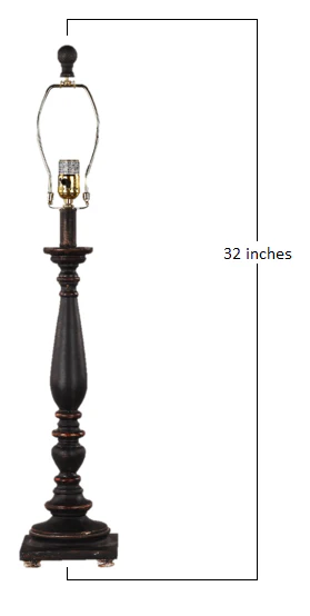 Distressed Black Traditional Table Lamp Base Only By Homeroots - Image 2