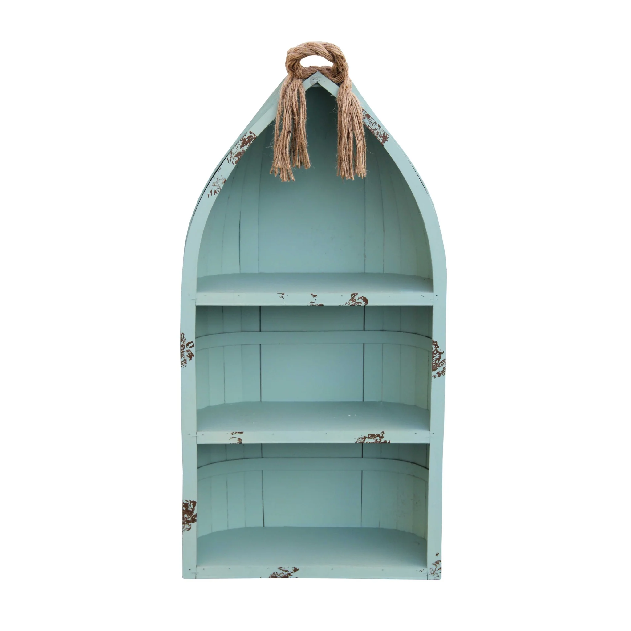 Distressed Blue Canoe Hanging Shelf By Homeroots - Image 3