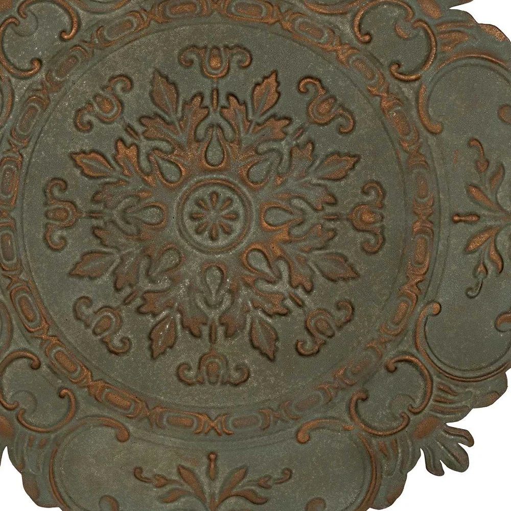 Distressed Blue European Medallion Metal Wall Decor By Homeroots - Image 6